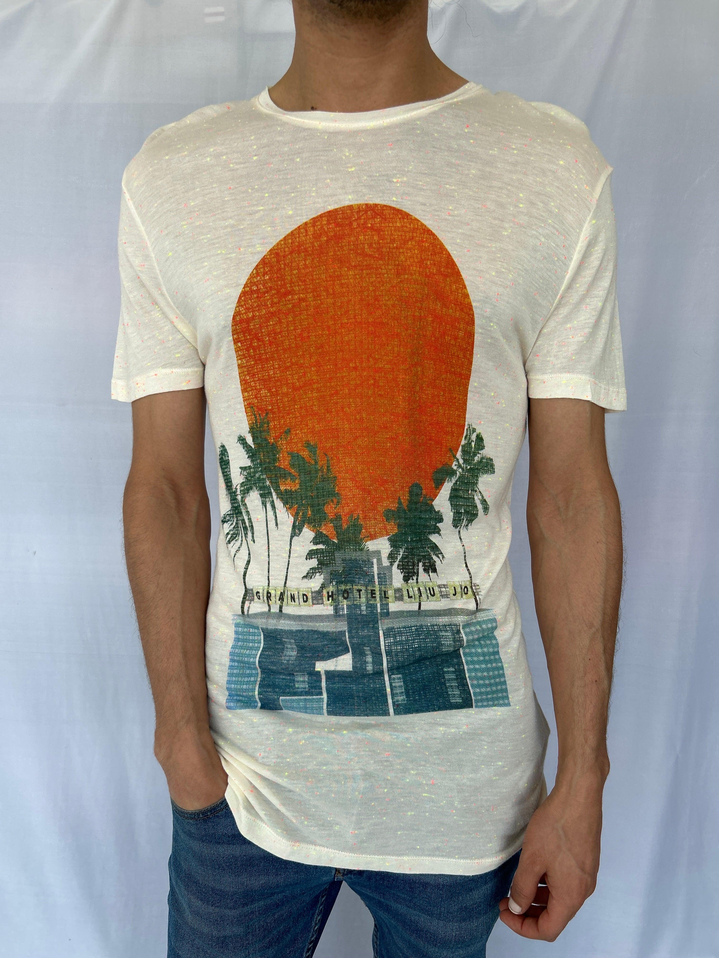 LIU.JO Pink Orange HOTEL Men T-Shirt