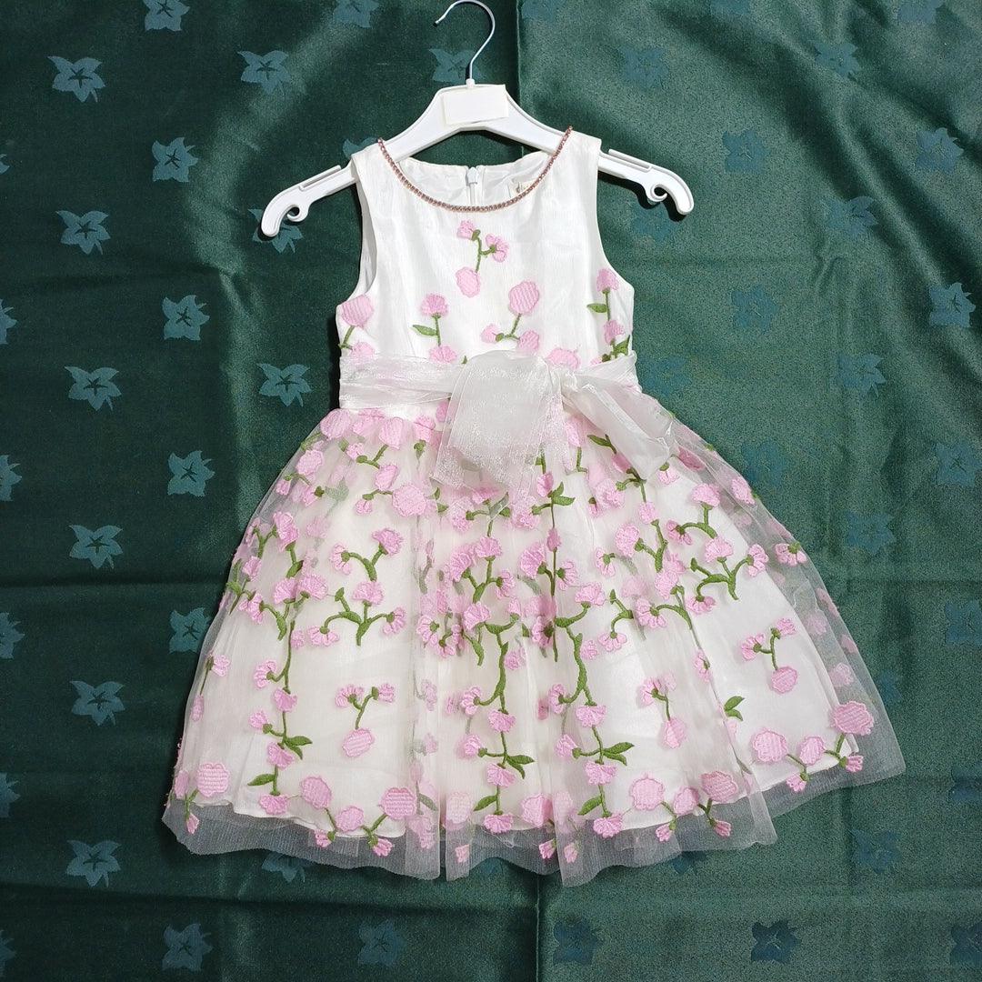 فستان ديفيد تشارلز وايت بينك للبنات DC0025 - 4 سنوات