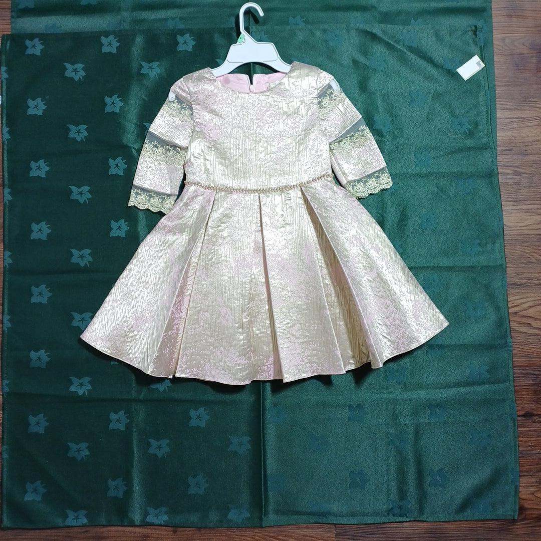 فستان ديفيد تشارلز الوردي للبنات DC0034