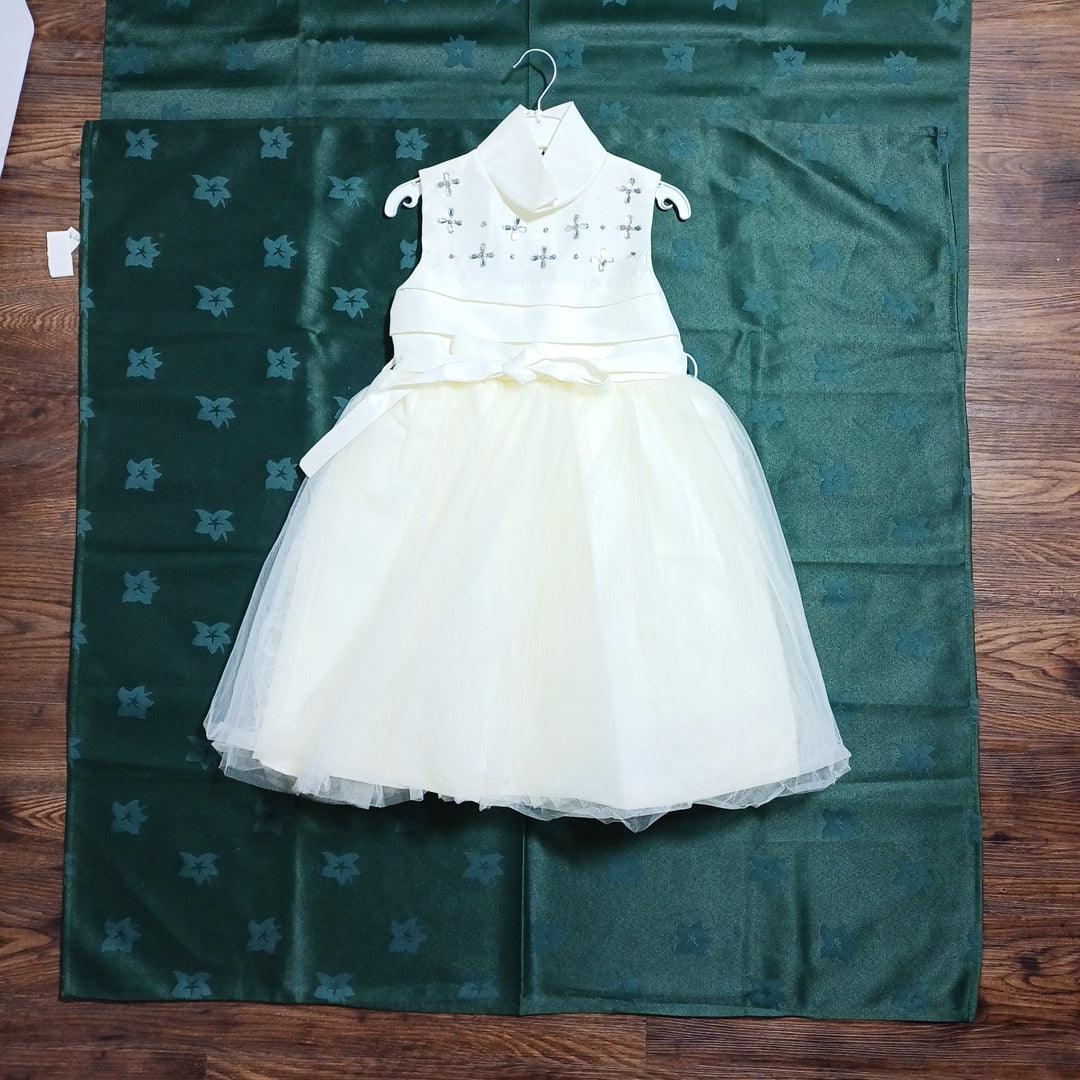 G19K60109  WHITE-7/8Y GIRL DRESS