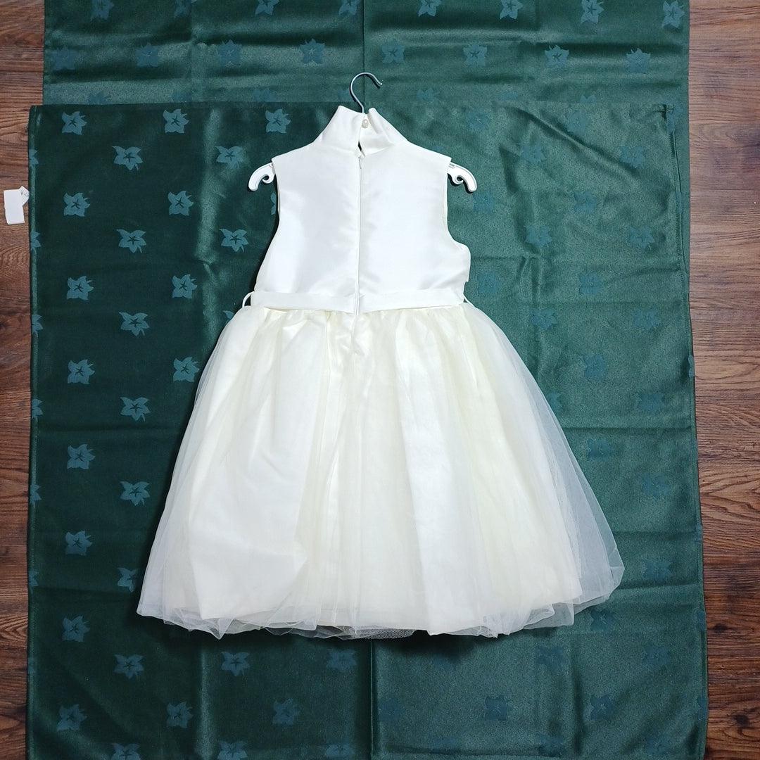 G19K60109  WHITE-7/8Y GIRL DRESS