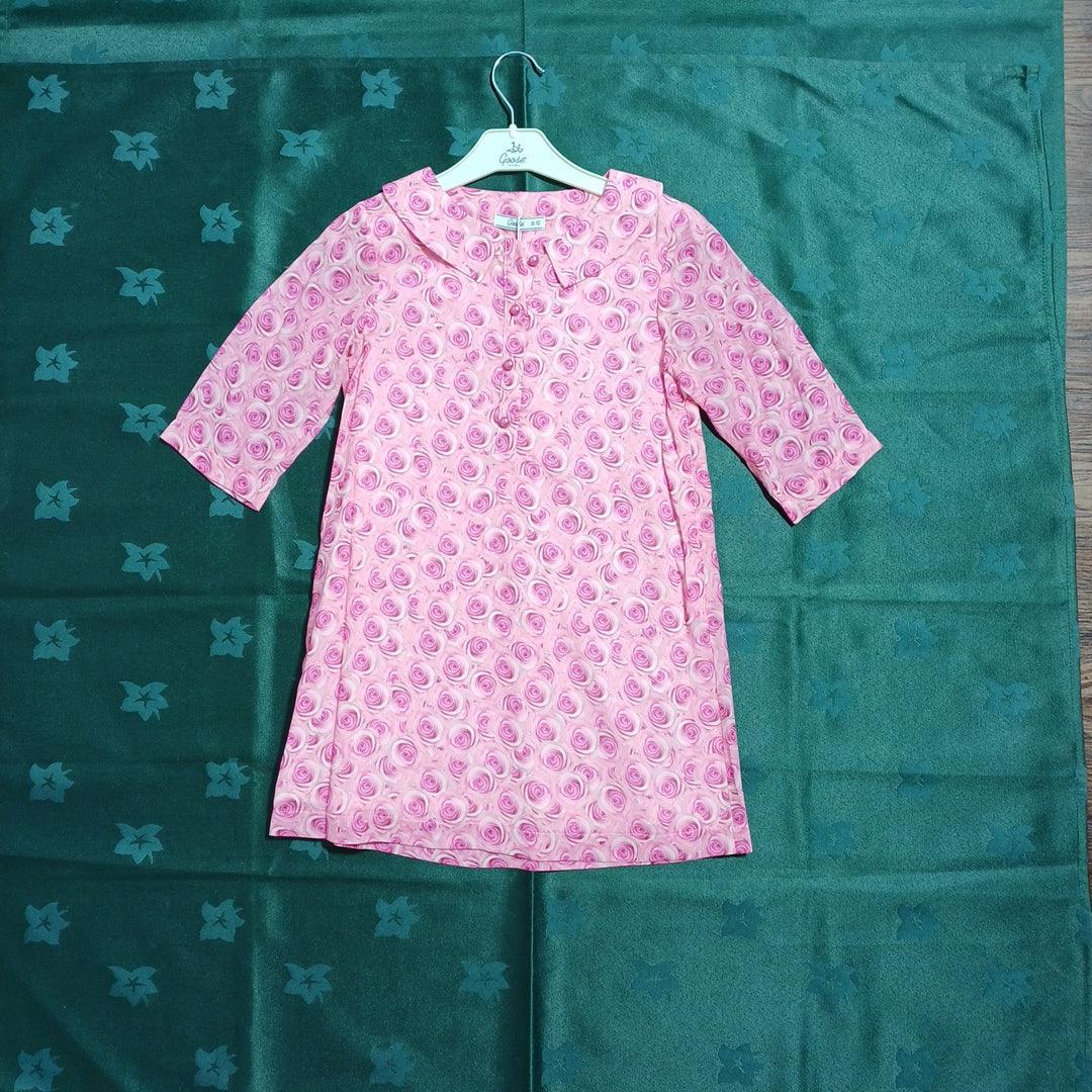 Pink G16Y60714 Goose Girls 3/4 Sleeve Dress