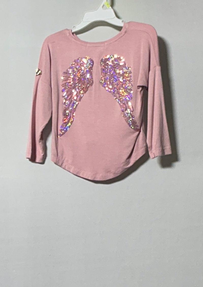 AF 0084 SZ-1-2Y تي شيرت بأكمام طويلة باللون الوردي