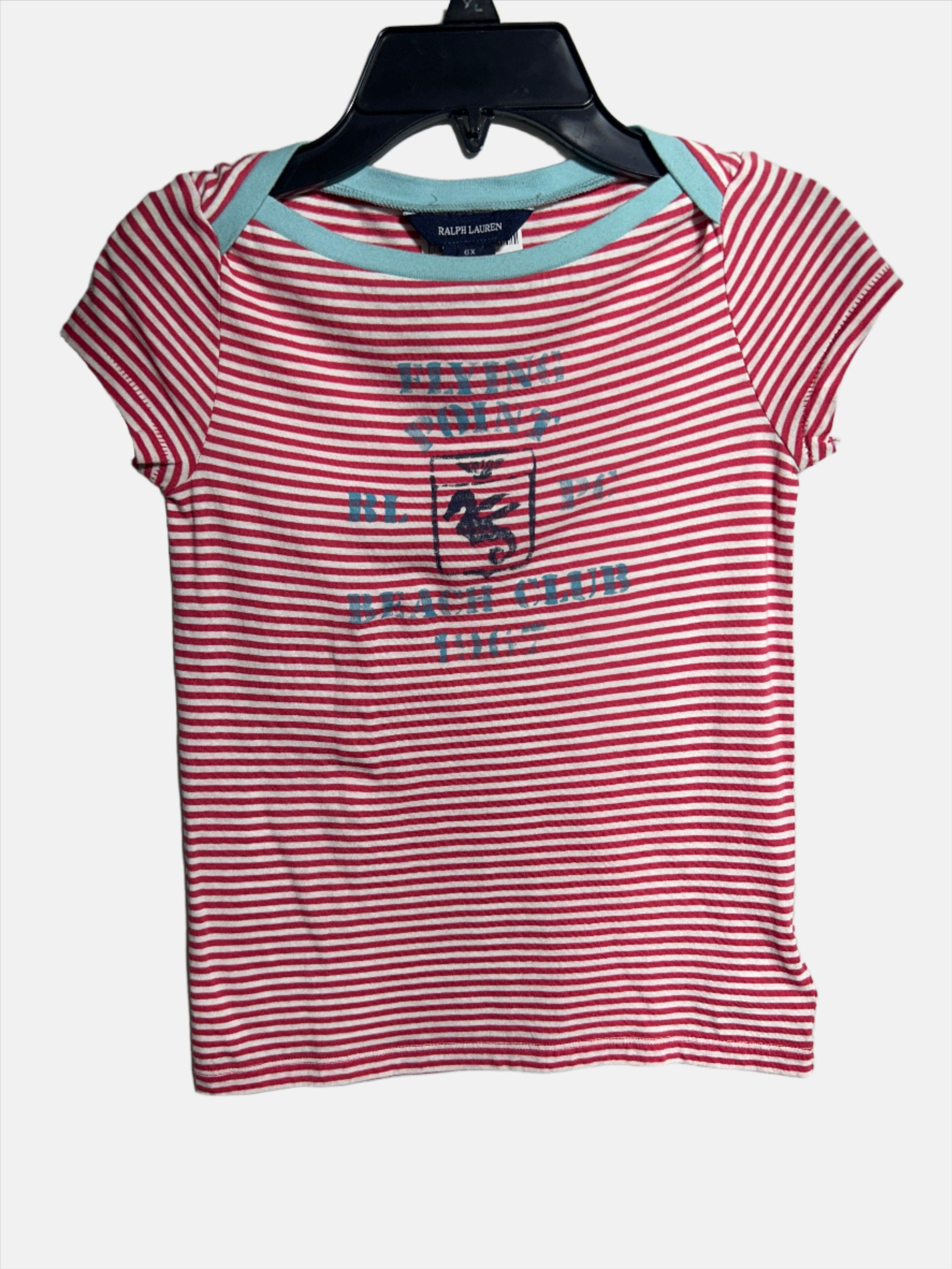 RALPH LAUREN RED MULTI-6X GIRL RN T-SHIRT SS 313178900KZ1