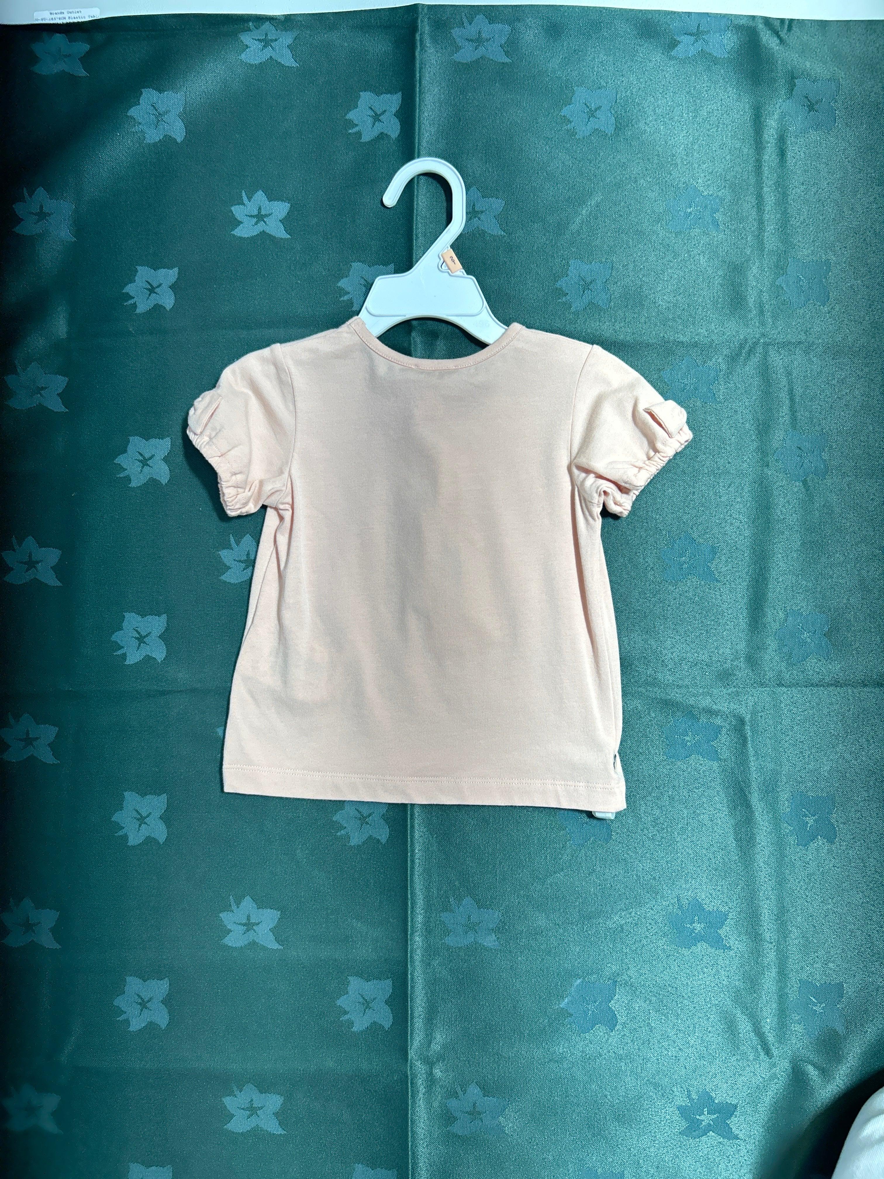 طقم تي شيرت للبنات من قطعتين باللون الوردي مقاس 2 سنة FS52F4/F1/F6