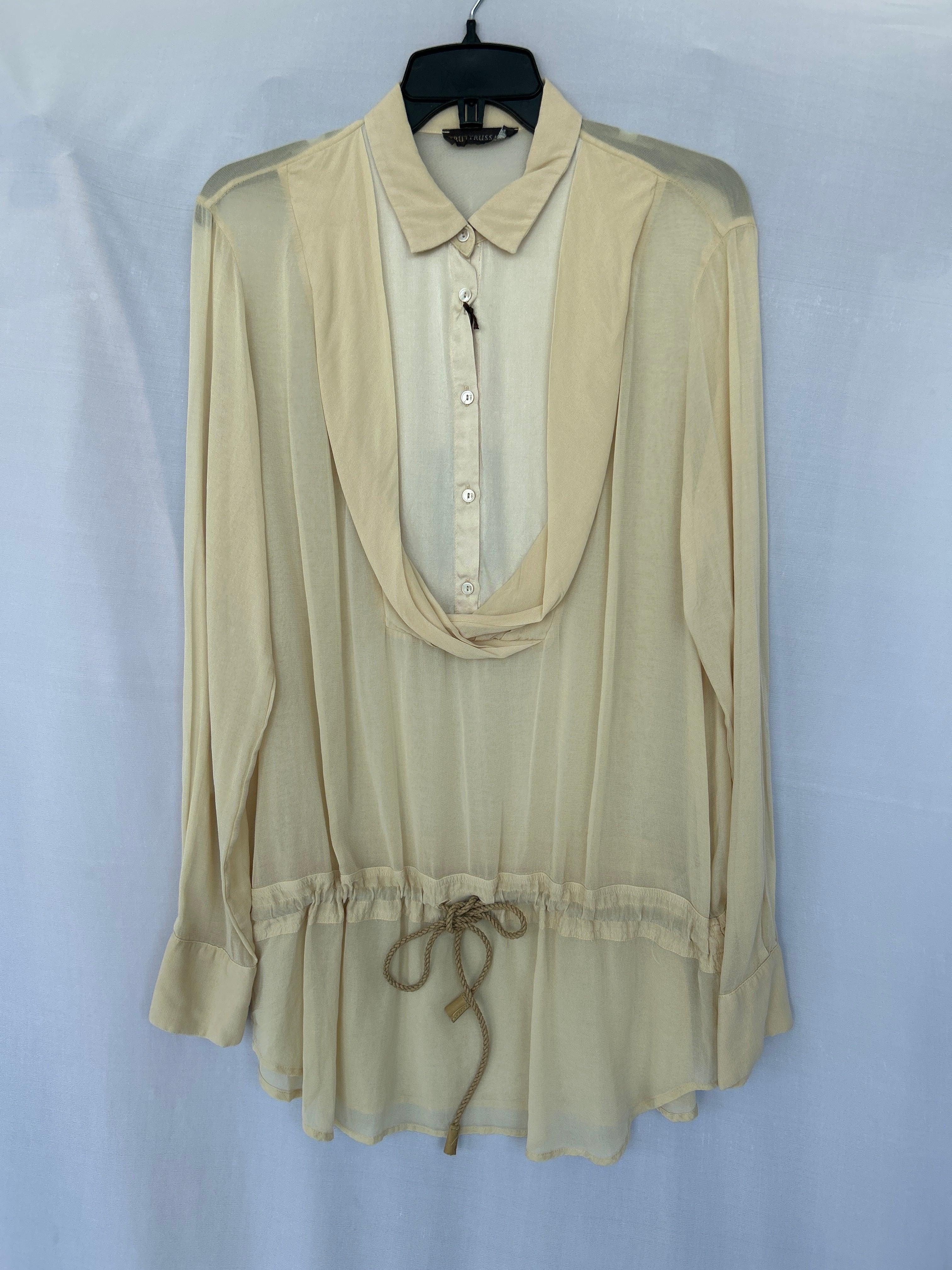 Cream Col-02 664577 Trussardi Women Polo Long Sleeve Top