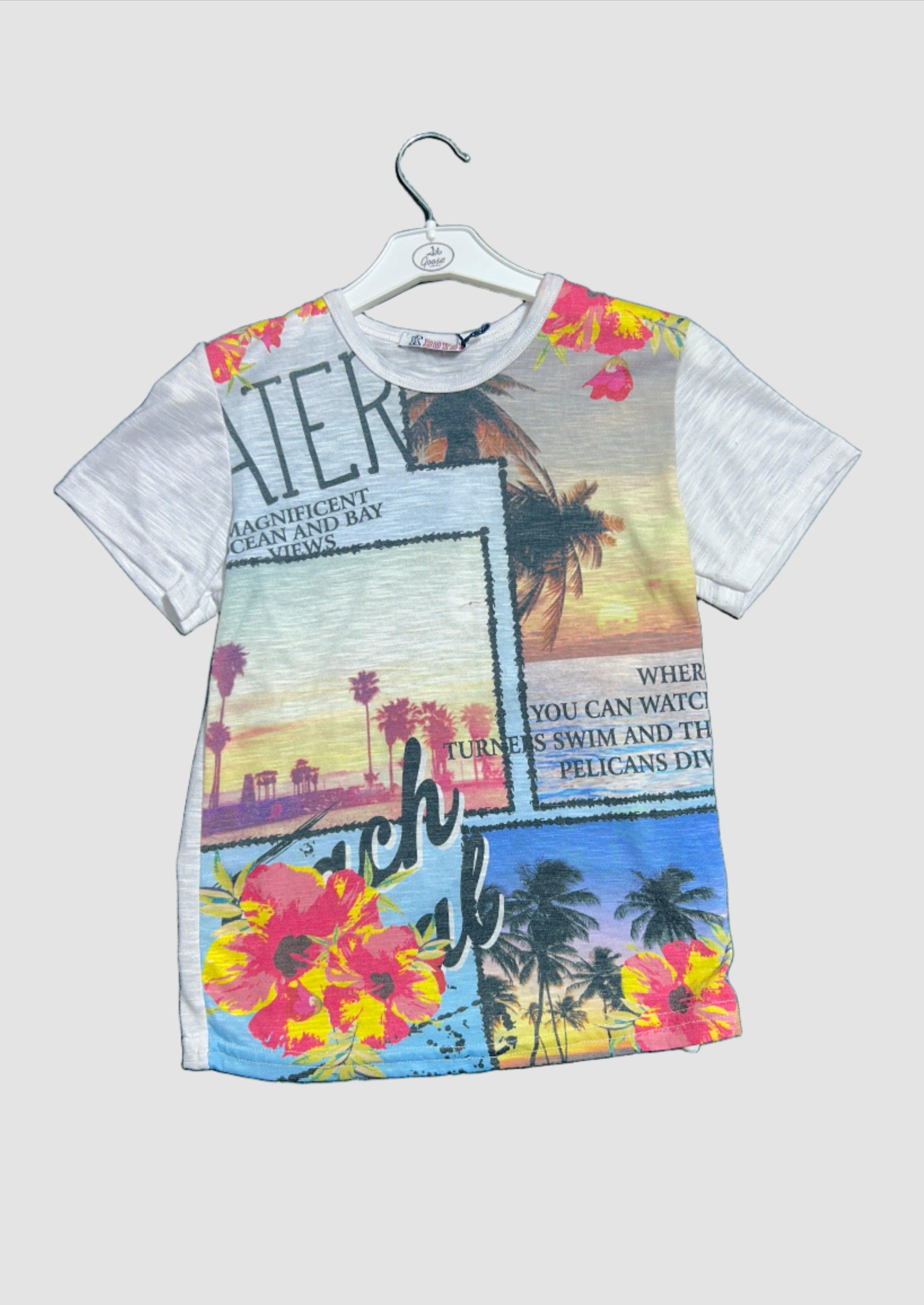 K BOYS89 WHTMIX-34 GIRL T-SHIRT