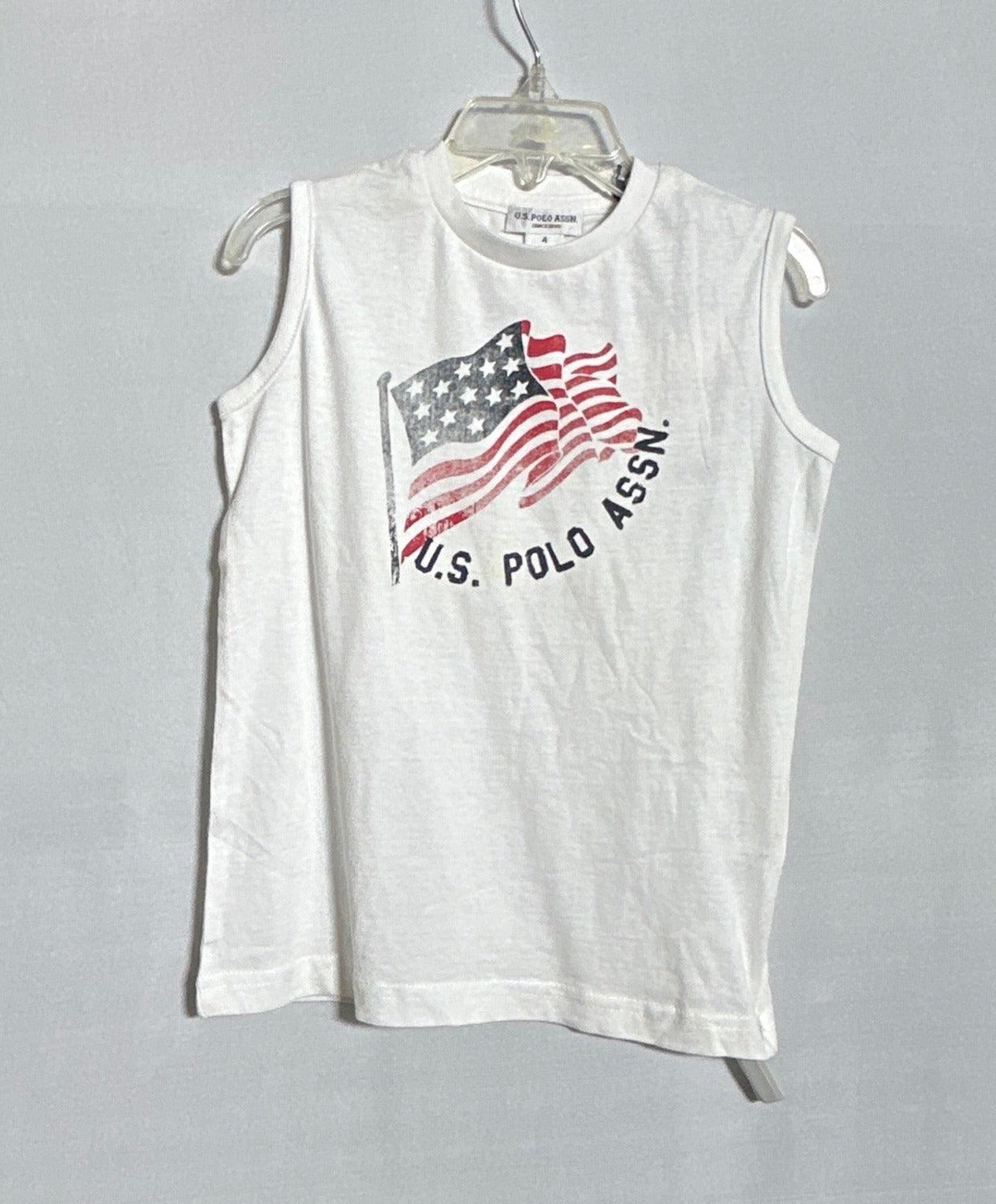 تي شيرت بدون أكمام للأولاد من US POLO ASSN - WHT-4