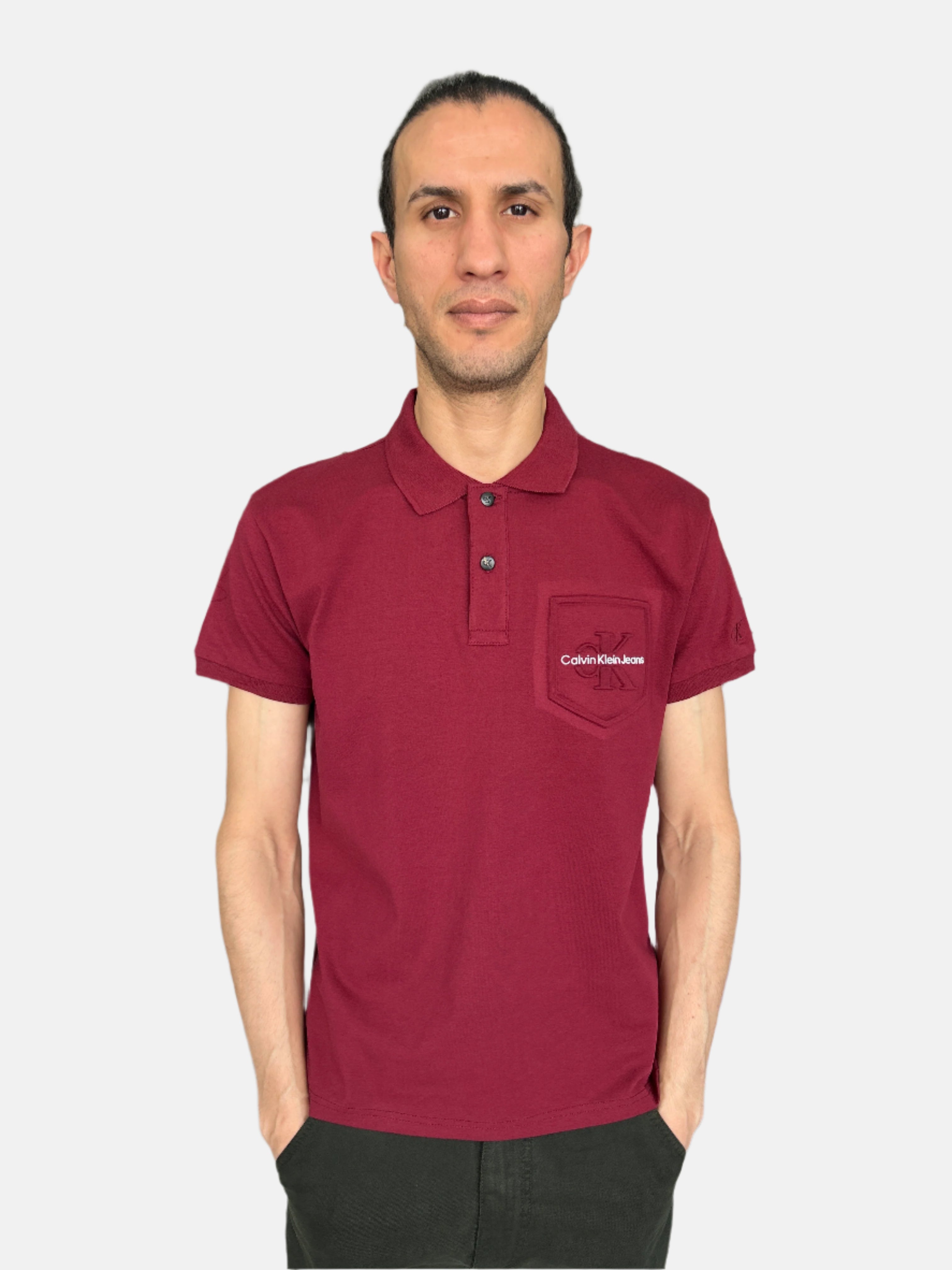 Calvin Klein Polo T-Shirt Maroon 2526