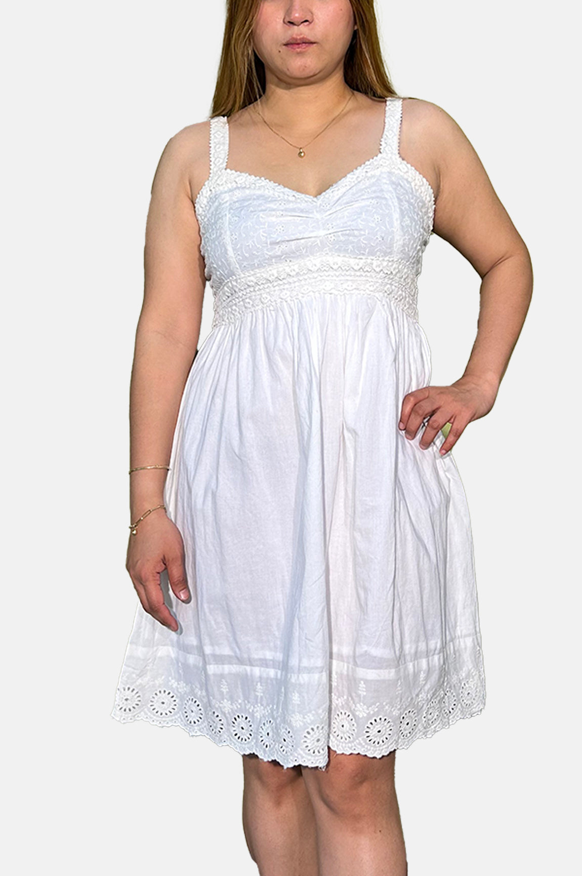 american rag white lace dress Vintage Dress - American Rag Size Small Lace Dress