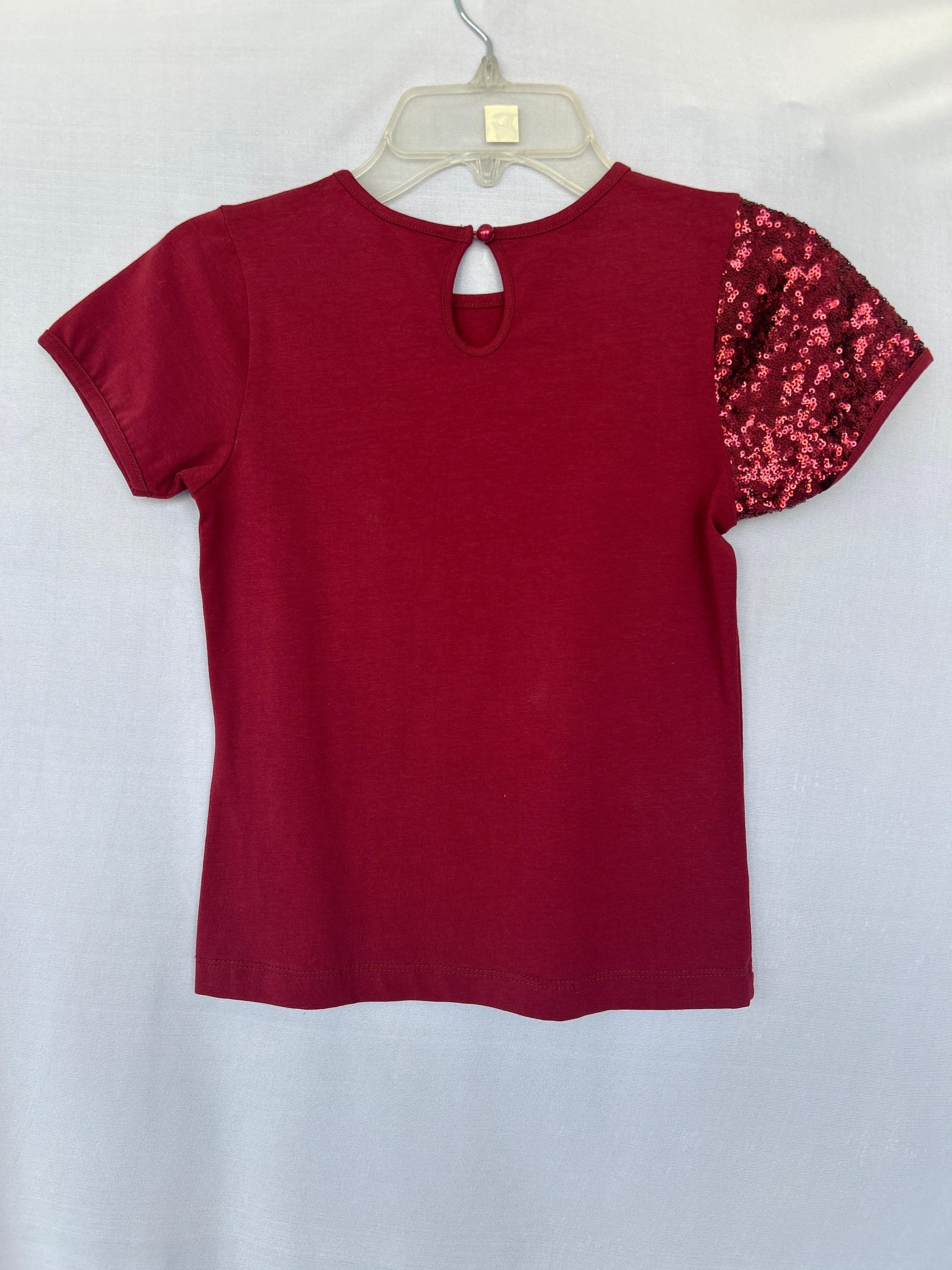 GOOSE MAROON-9-10Y G16K52517 GIRL SS TOP