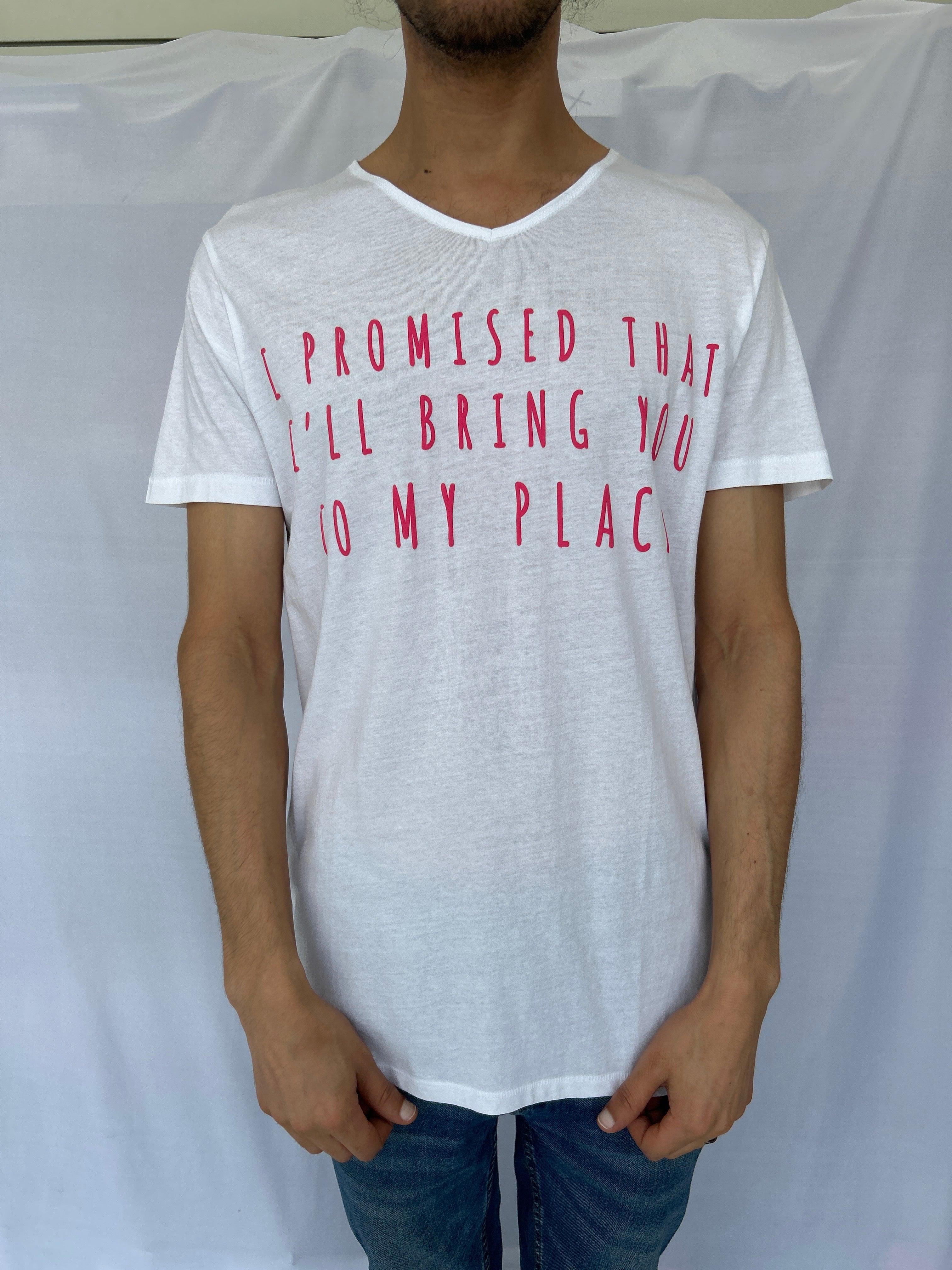 LIU.JO White PROMISE Men V Neck T-Shirt