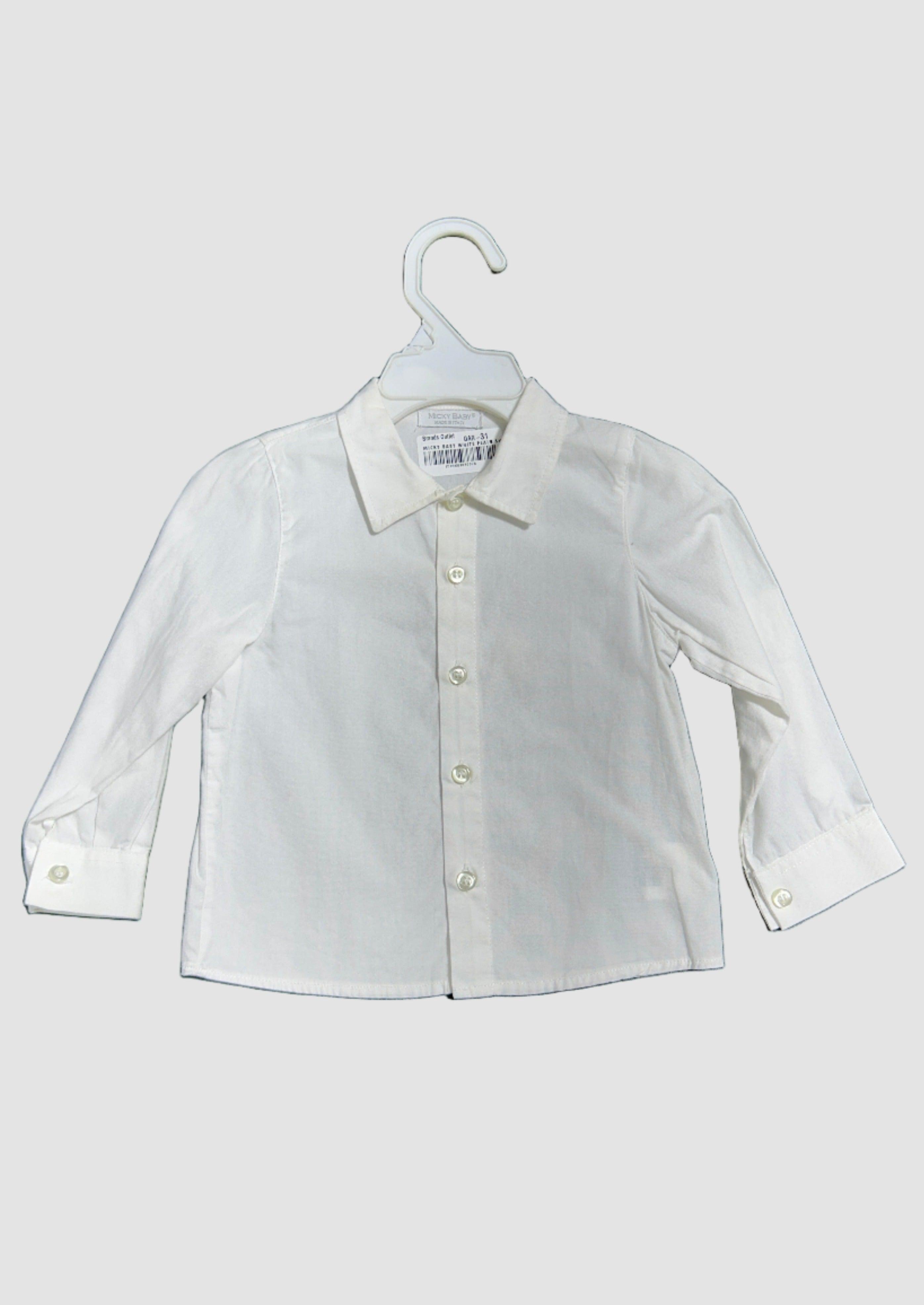 MICKY BABY WHITE PLAIN SHIRT 4Y