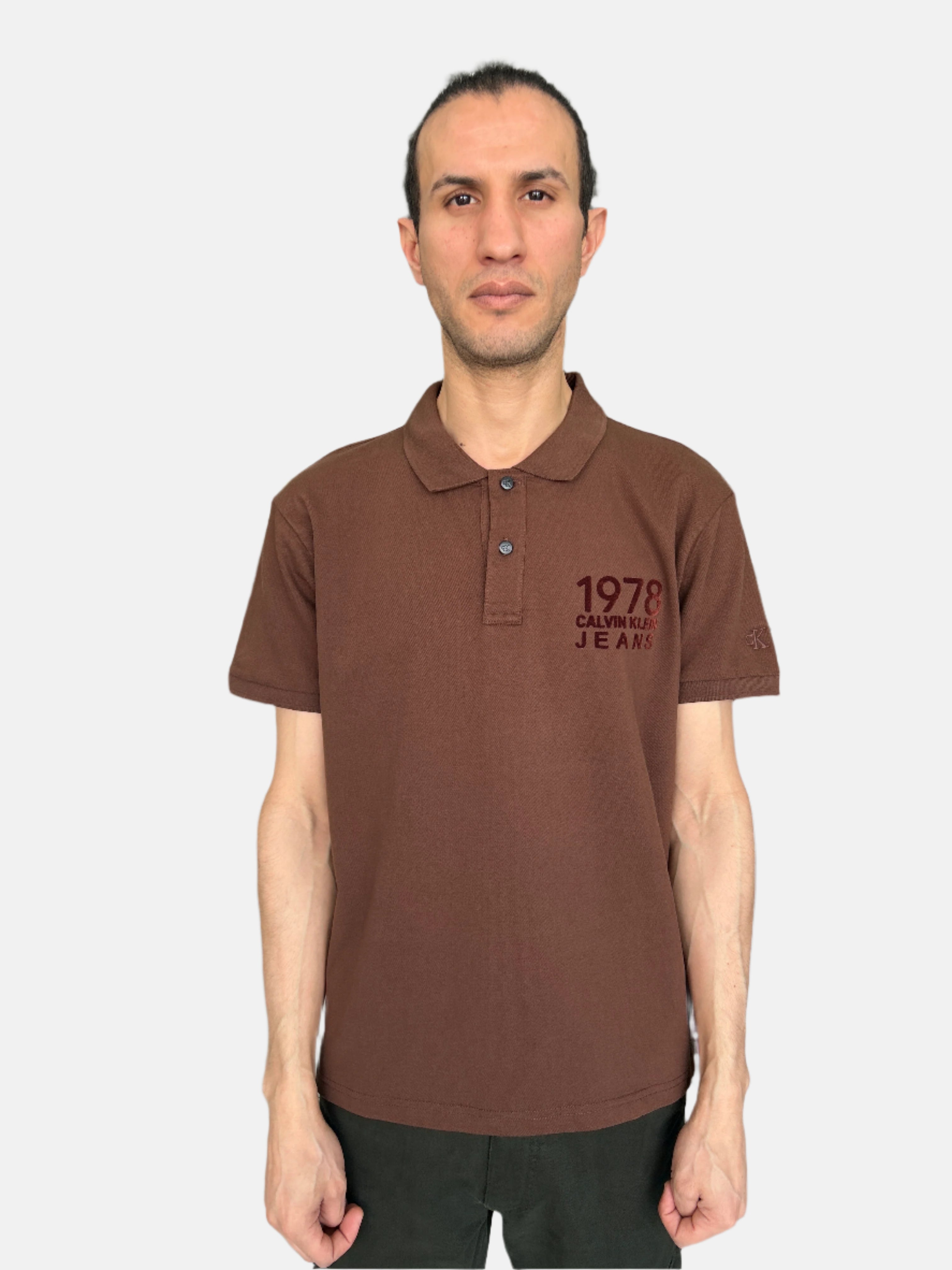Calvin Klein Men Polo T-Shirt Brown 2526