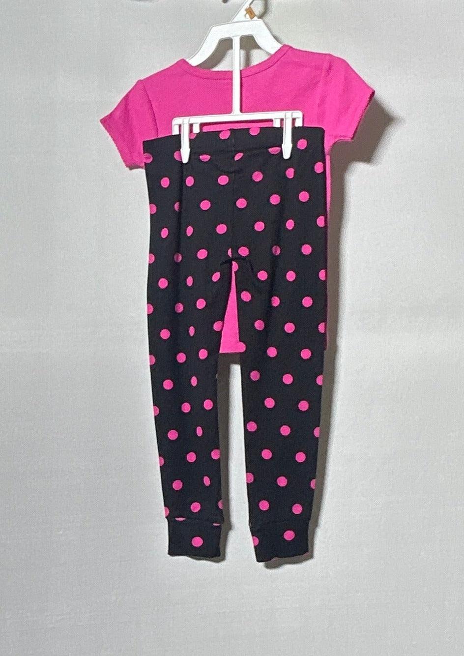 Carter's Sleepwear Girl T-Shirt+Pant  Coral Black 2piece Set 351-174 331-186