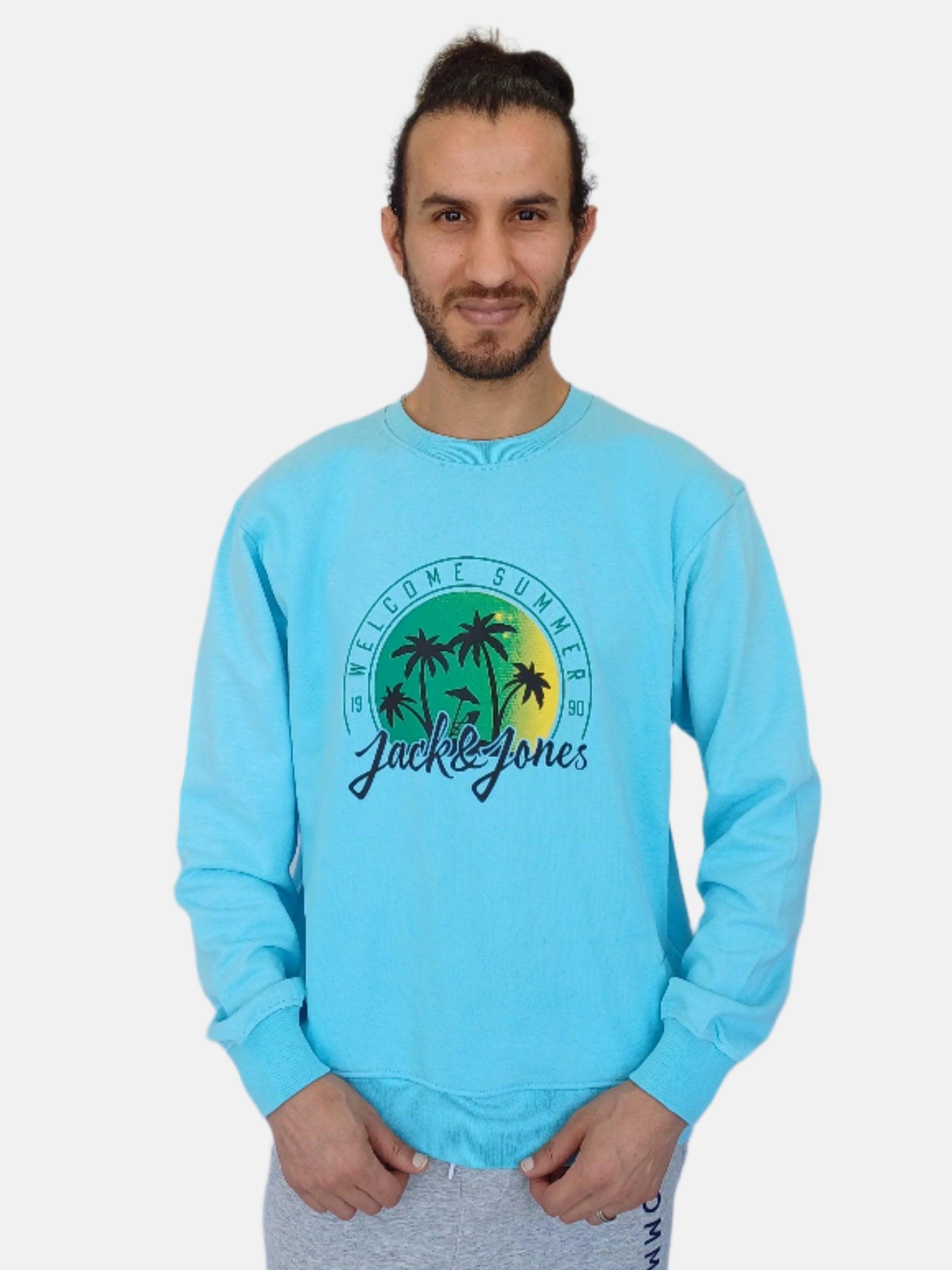 Aqua Green Jack & jones Crew Neck Sweatshirt