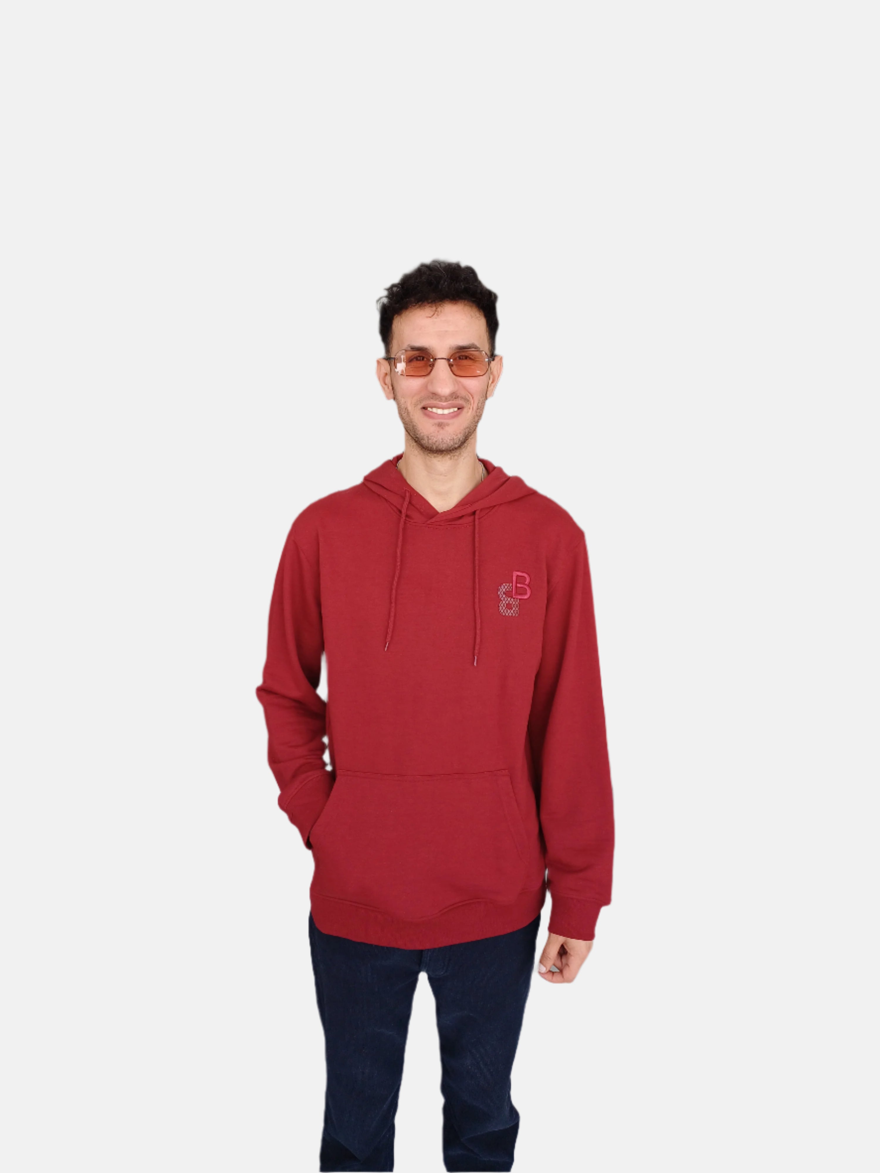 Burberry Maroon Men Hoodies Sweatshirt 400561611004