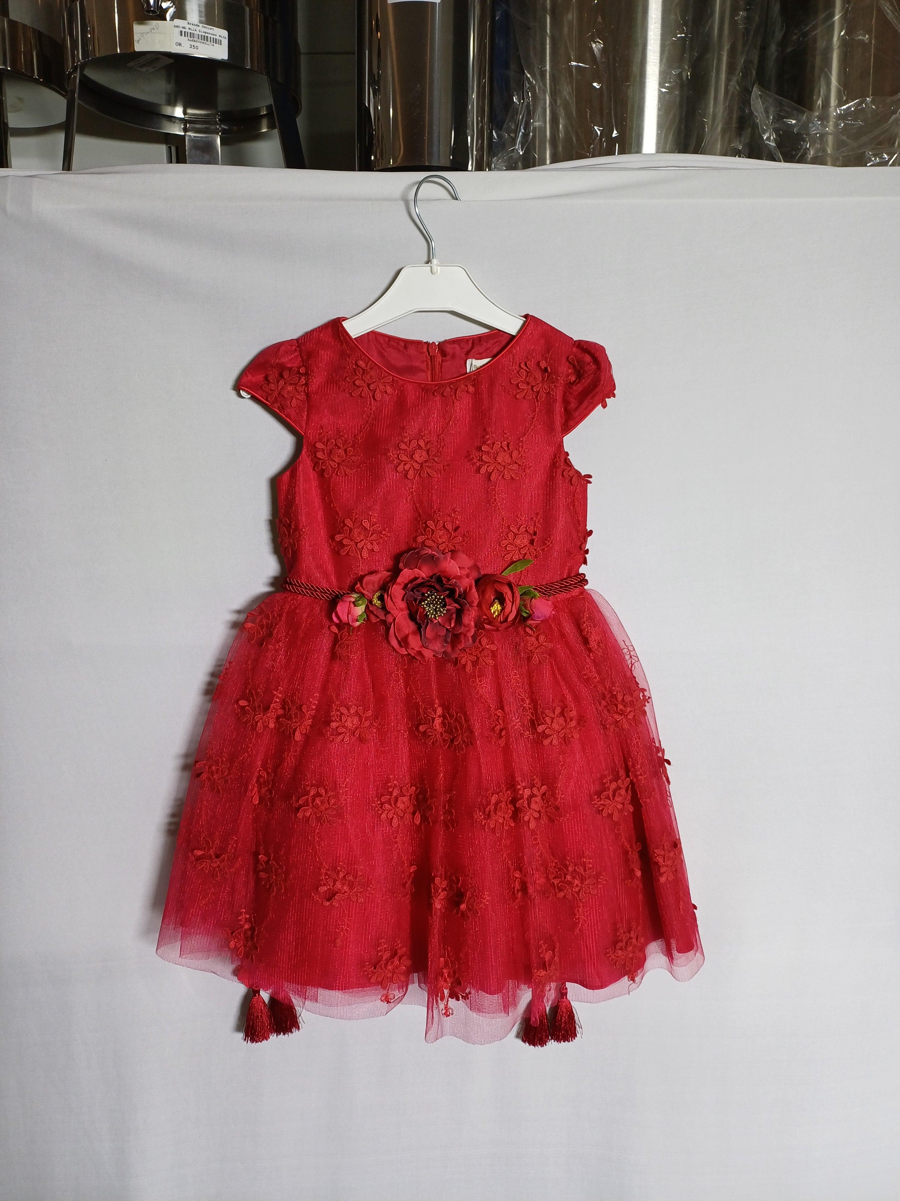 DAVID CHARLES RED-5Y GIRLS DRESS DC0064