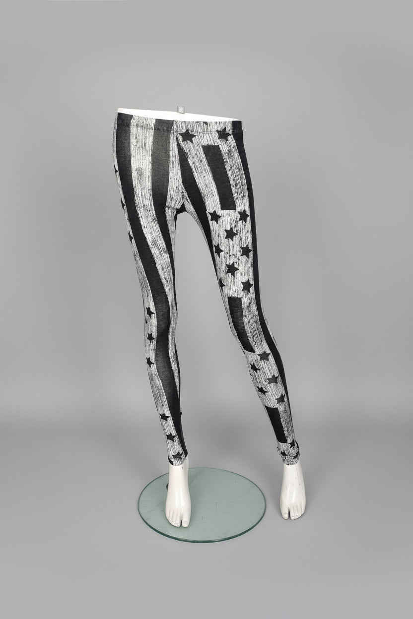 Material Girl Women Legging Black White OOMSECDQBLW