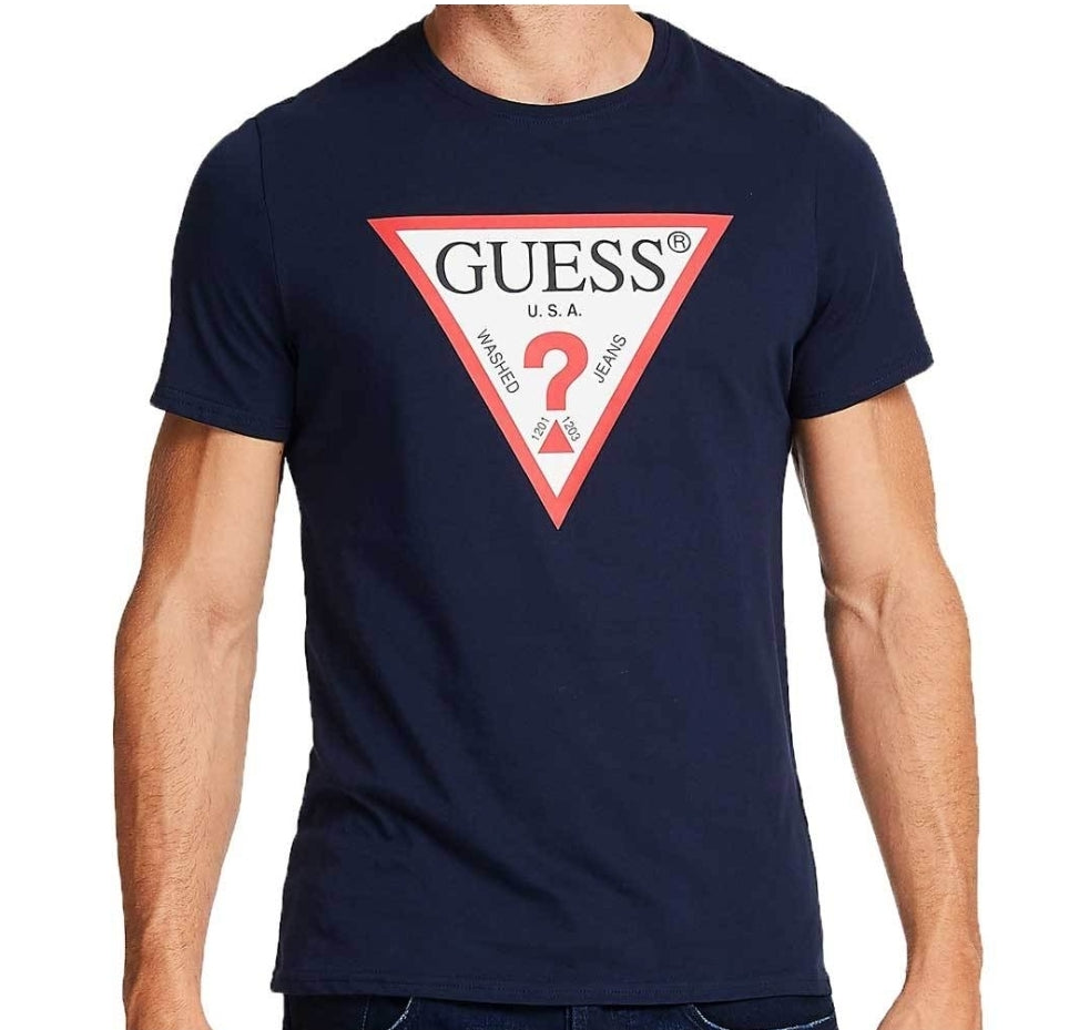 Guess Round Neck T-shirt Blue M93I56