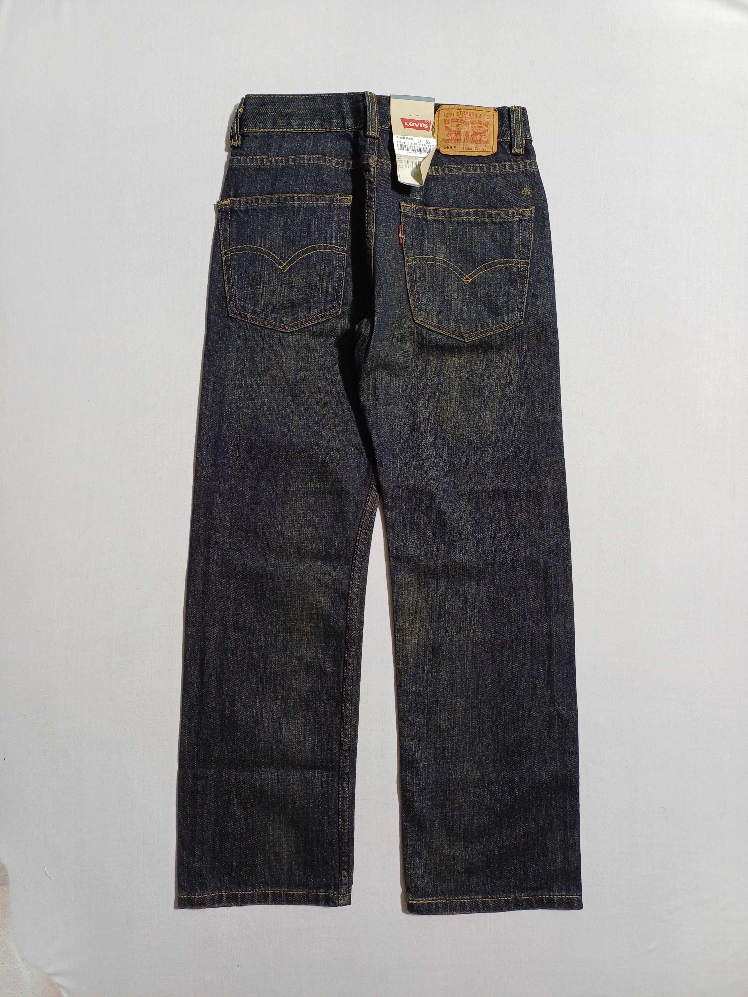 بنطلون جينز LEVI'S 12-SLIM 24X26 للأولاد باللون الأزرق الداكن