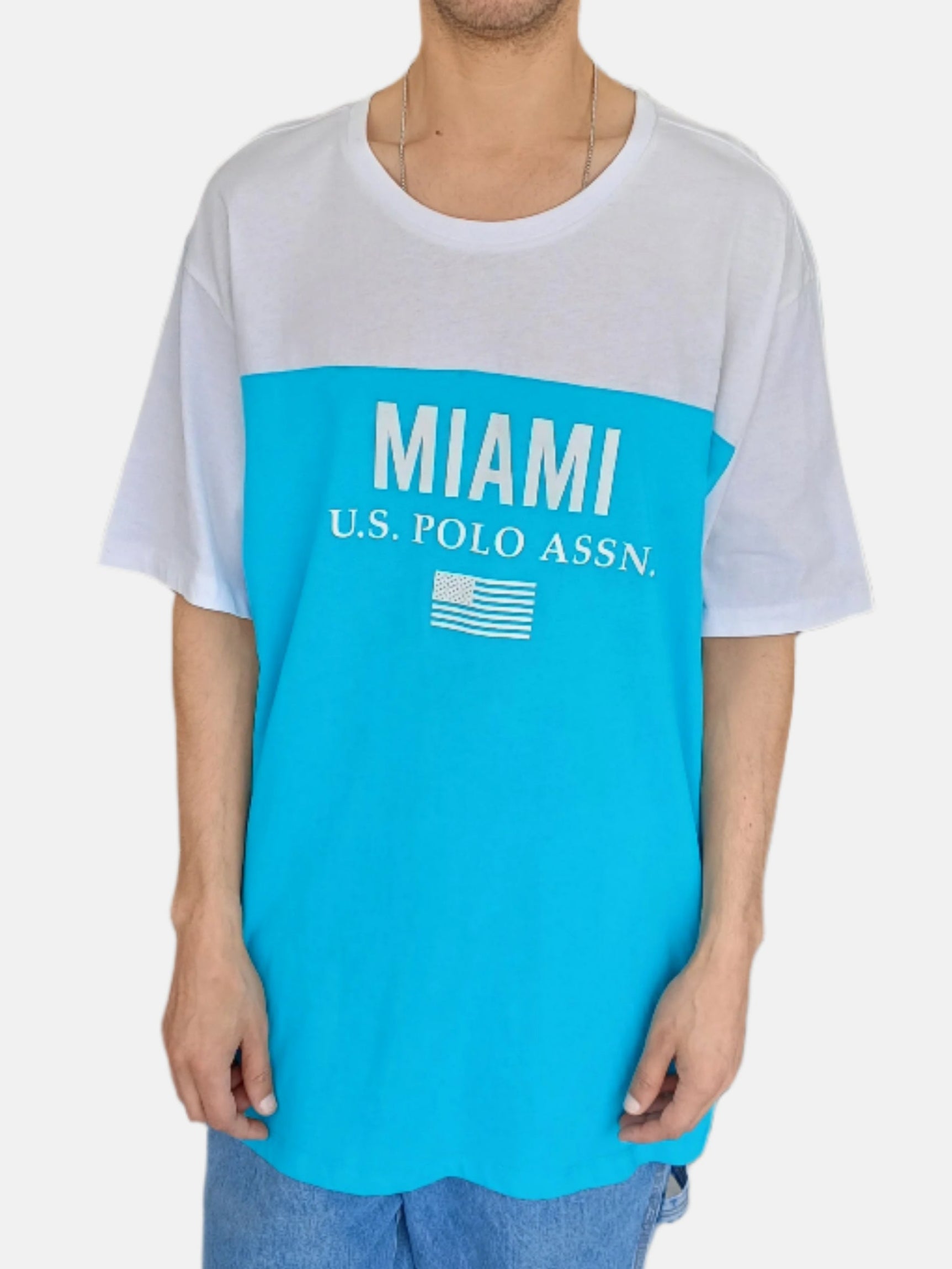 U.S. Polo Assn. Round Neck T-Shirts Aqua Blue 42