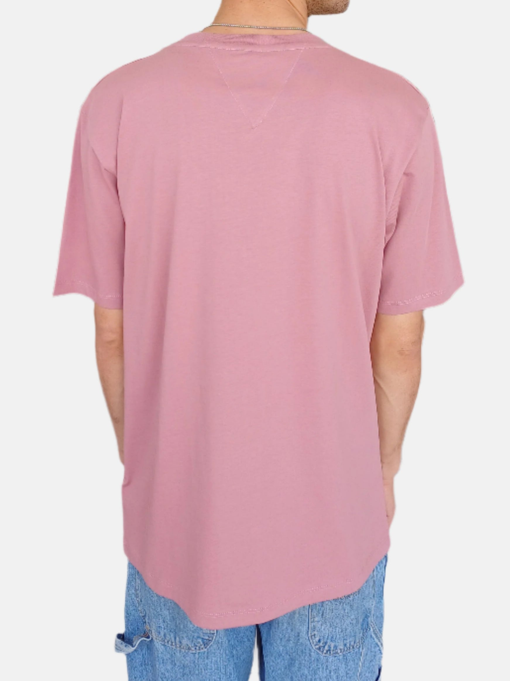 Tommy Jeans Men Round Neck T-Shirt 6 Pink 8765162317
