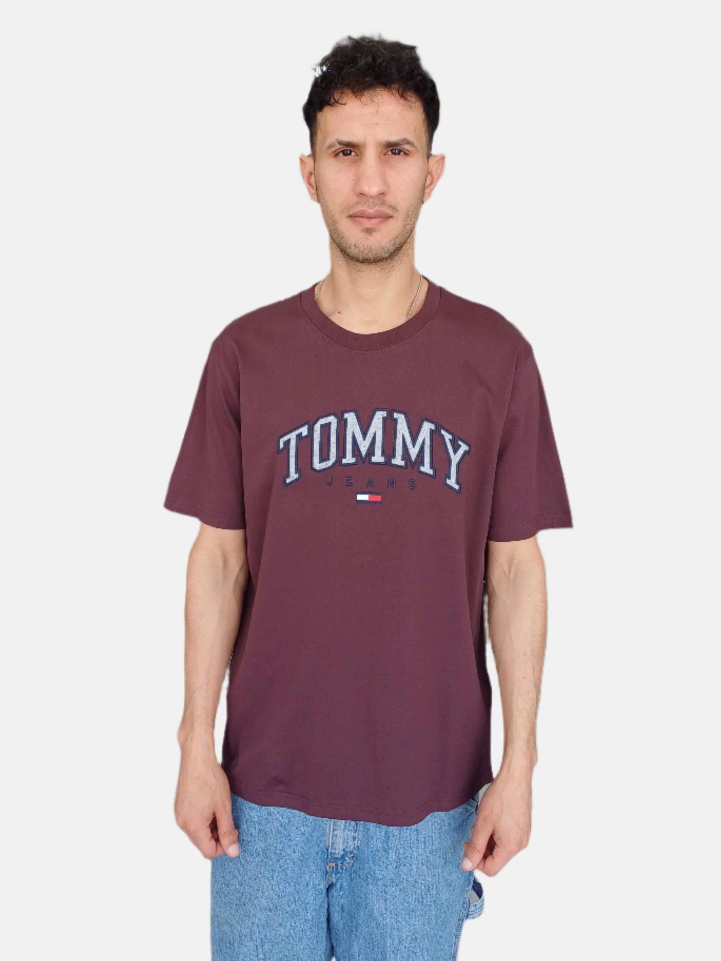 Tommy Jeans Men Round Neck T-Shirt 5 Brown Coffee 4053288249