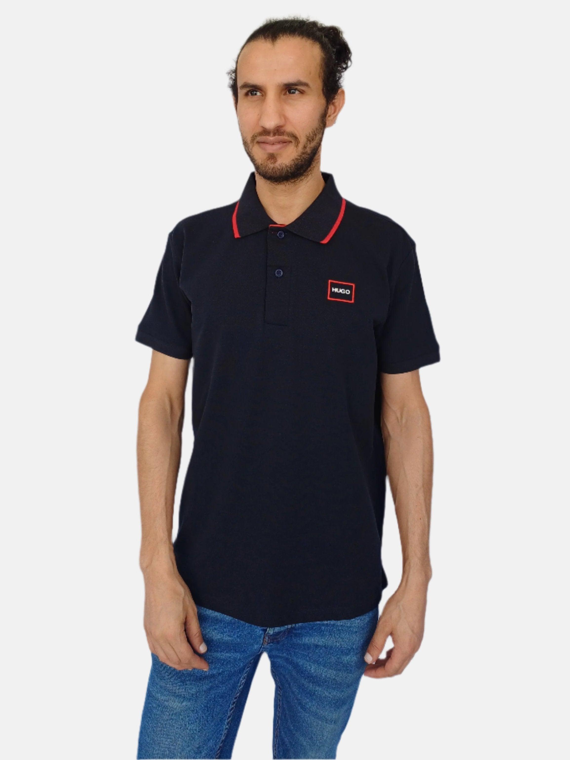 تي شيرت بولو ديملوك هوجو بوس باللون الأزرق البحري