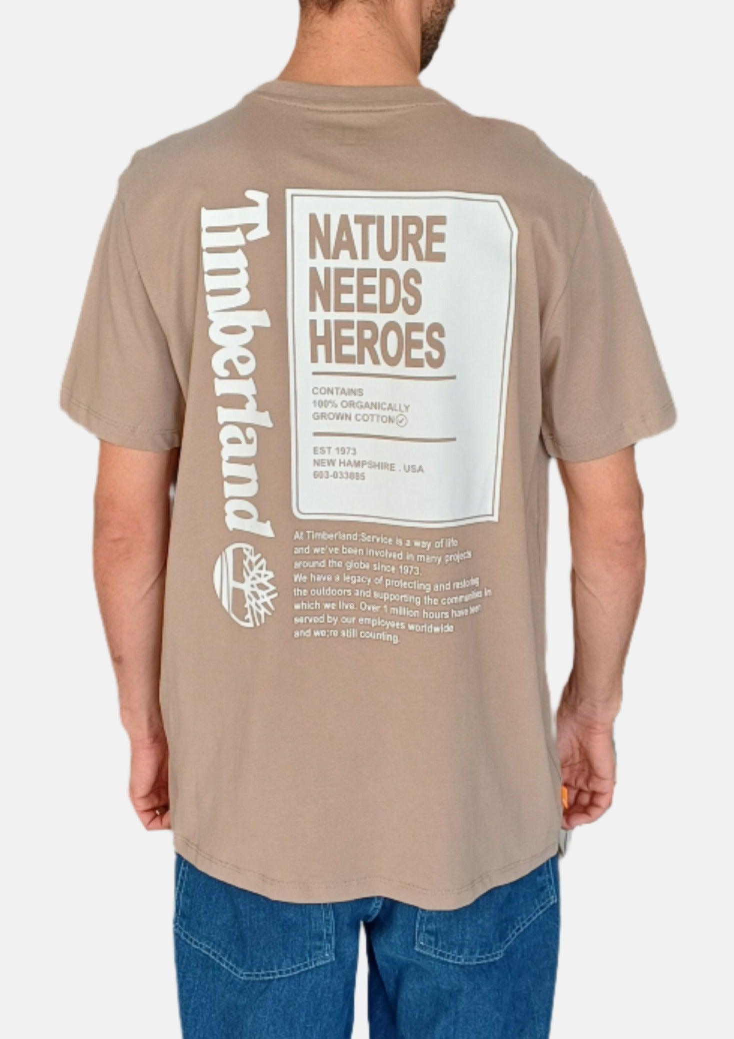 تي شيرت TIMBERLAND GREY TIMBERLAND TREE PRINT RN مقاس SS