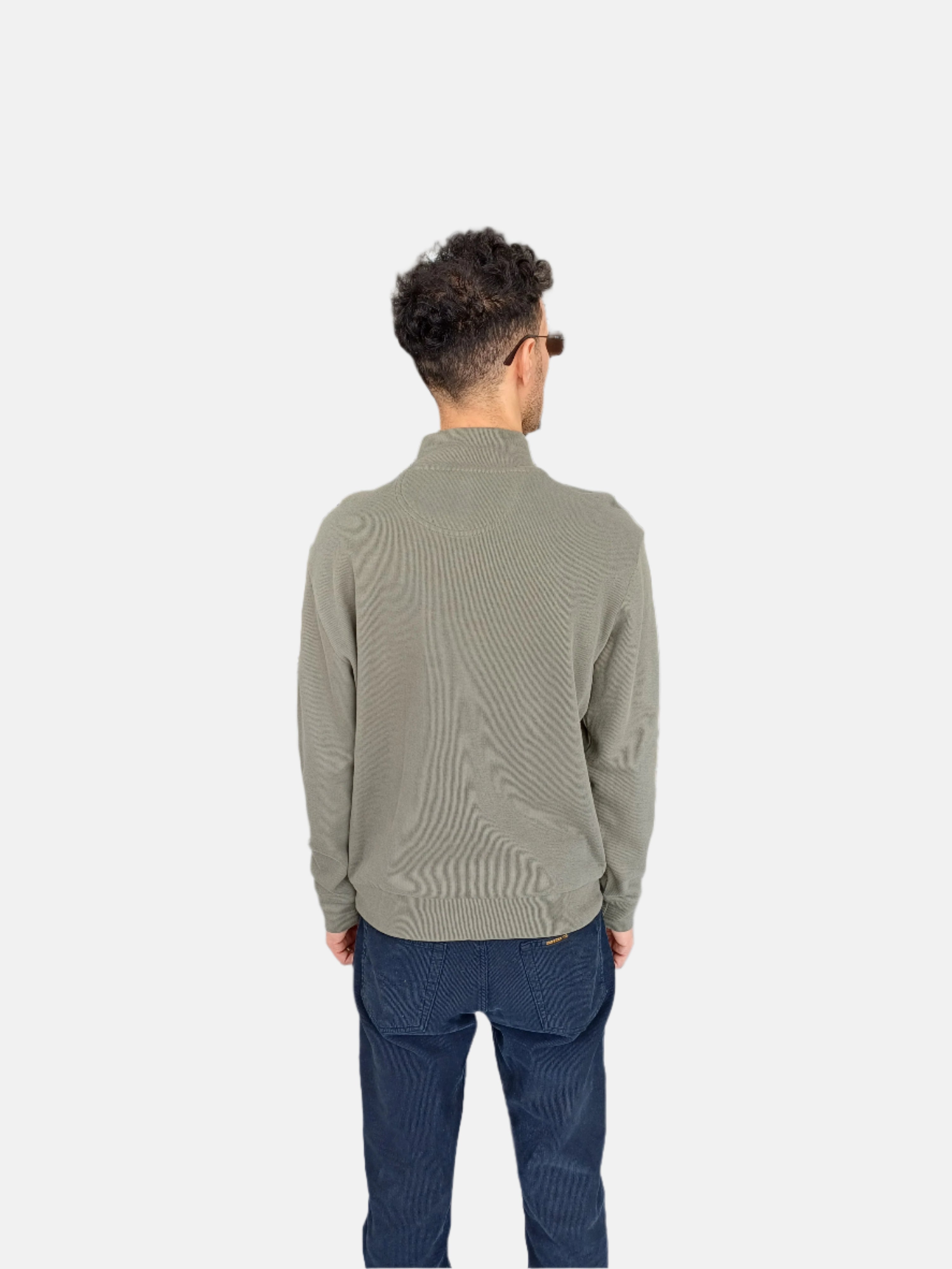 Green U.S.Polo Assn. Mens Quarter Zip Funnel Neck Sweatshirt