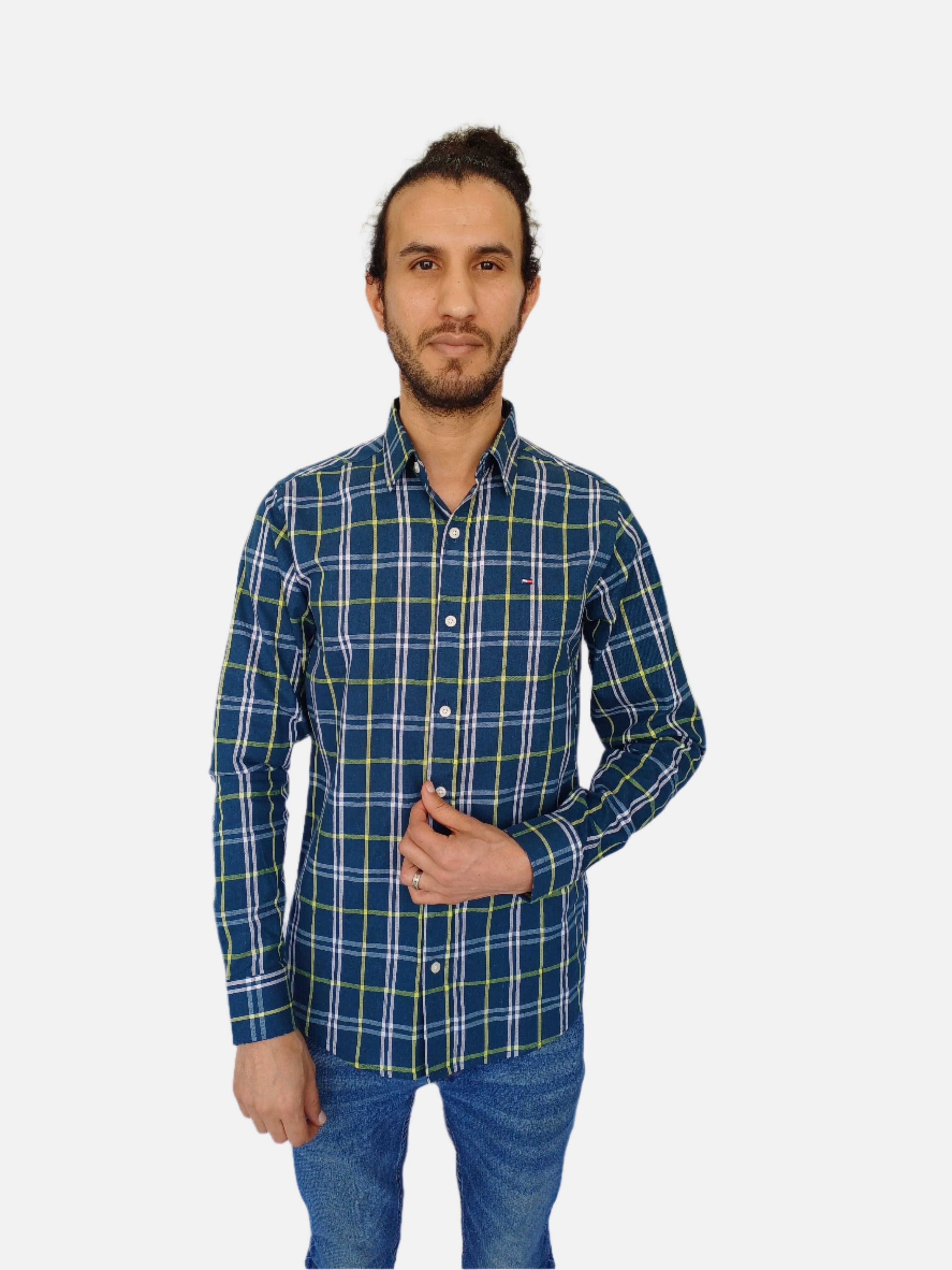 Green Check Tommy Hilfiger Men Shirt