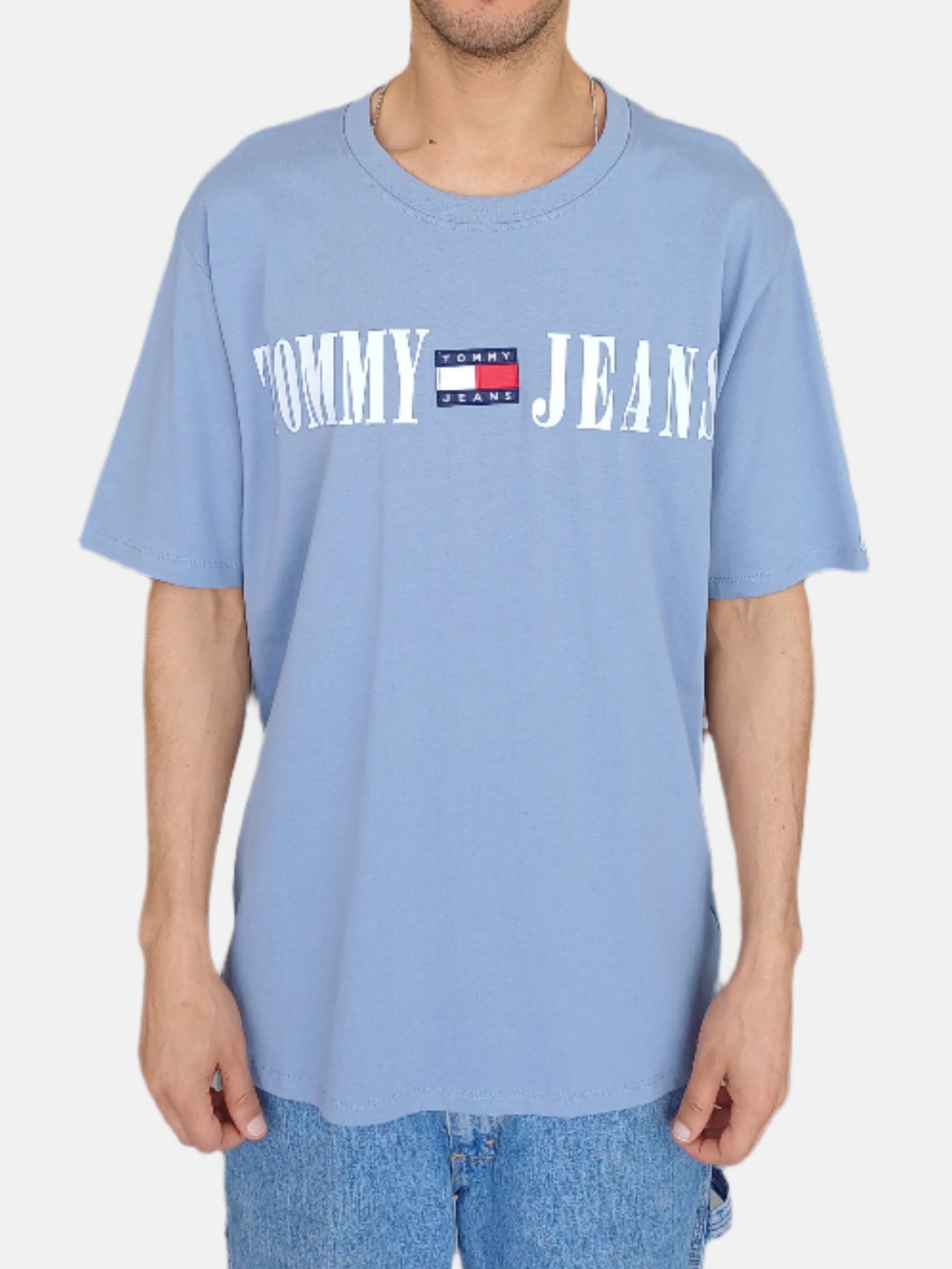 Tommy Jeans Men Round Neck T-Shirt 4 Blue 4531082410