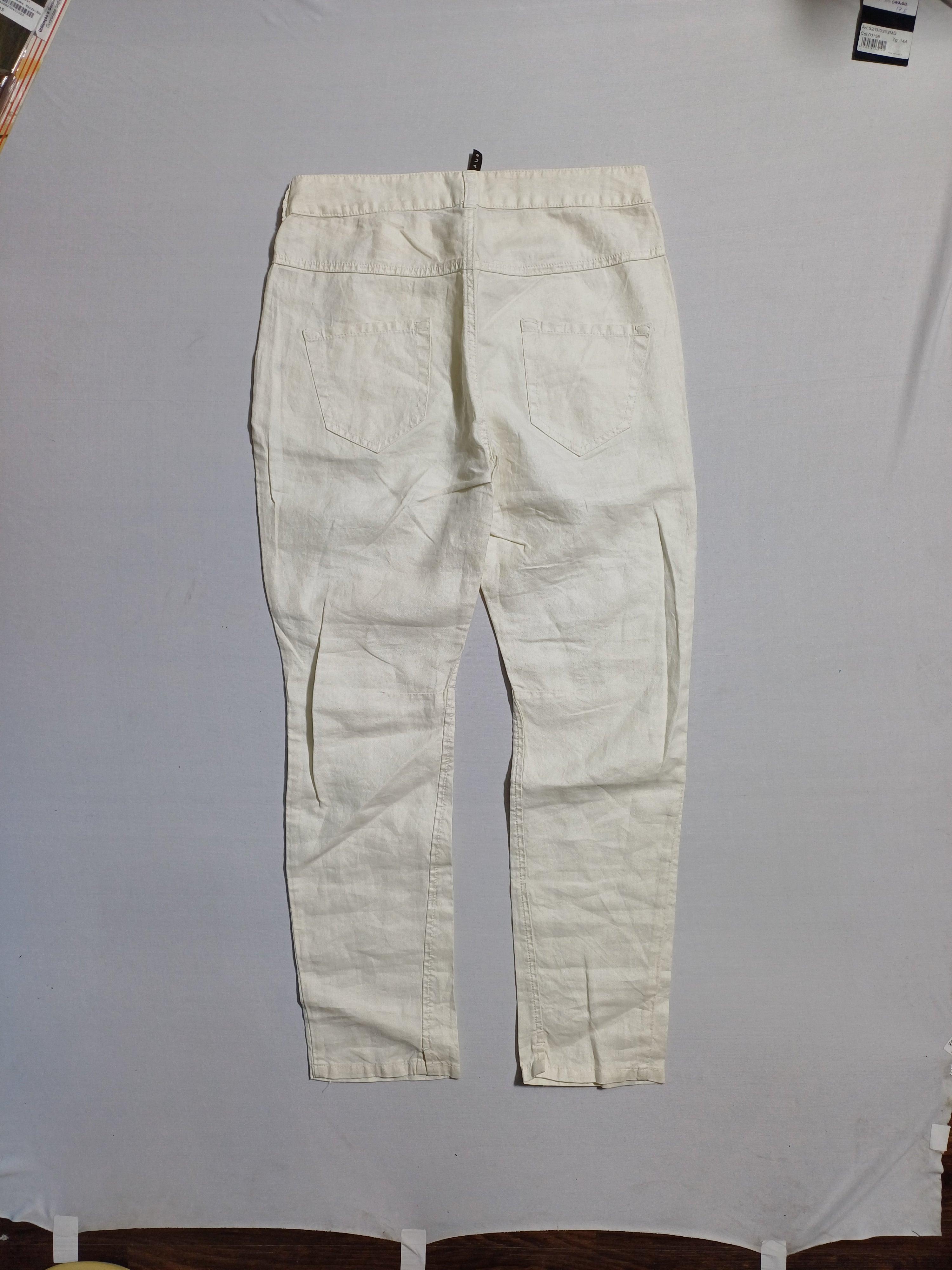 MANILA GRACE WHITE GIRL LINEN TROUSER 02545