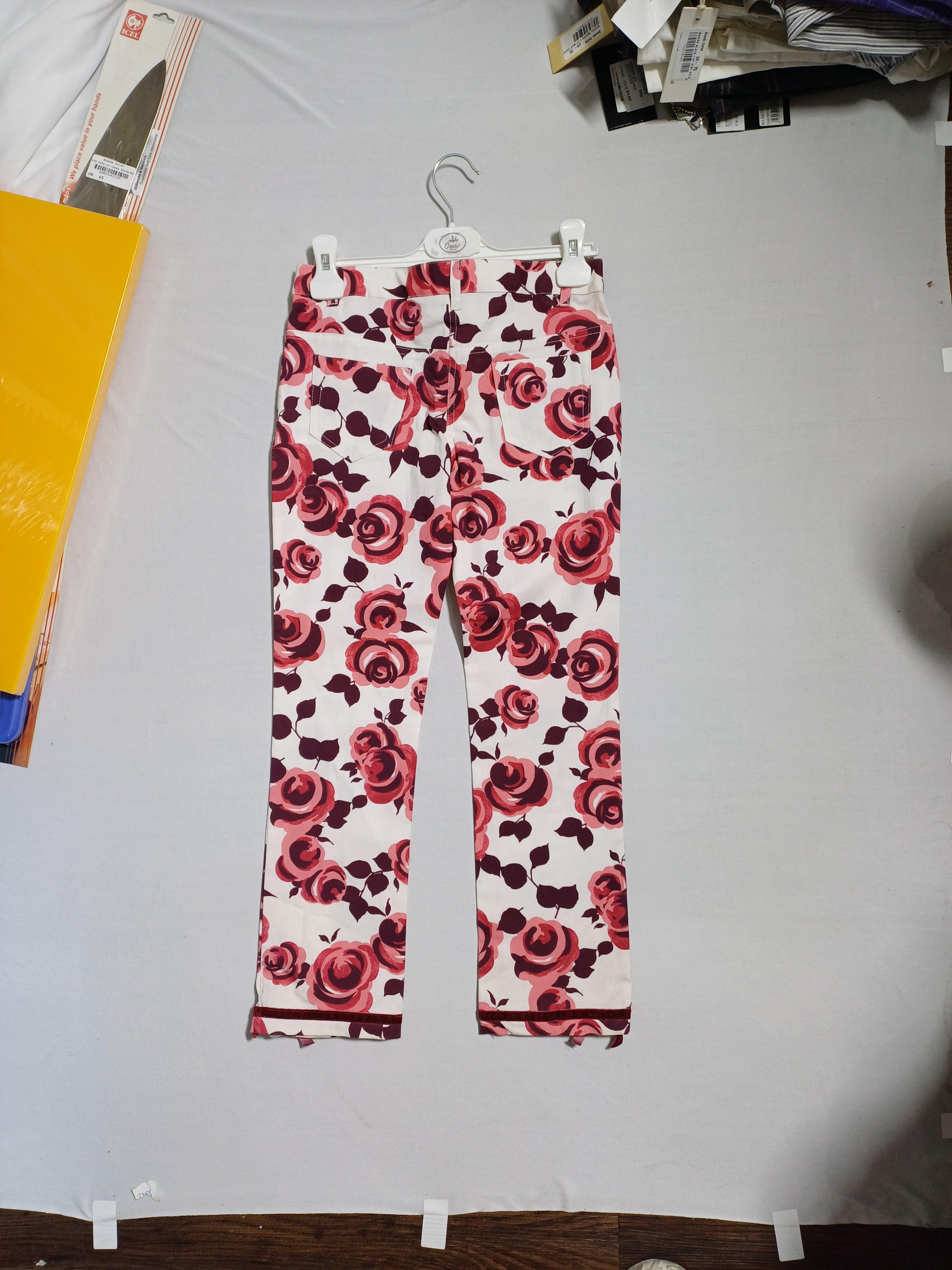G16K40515 WHTFLORAL-9-10Y GIRL PANT