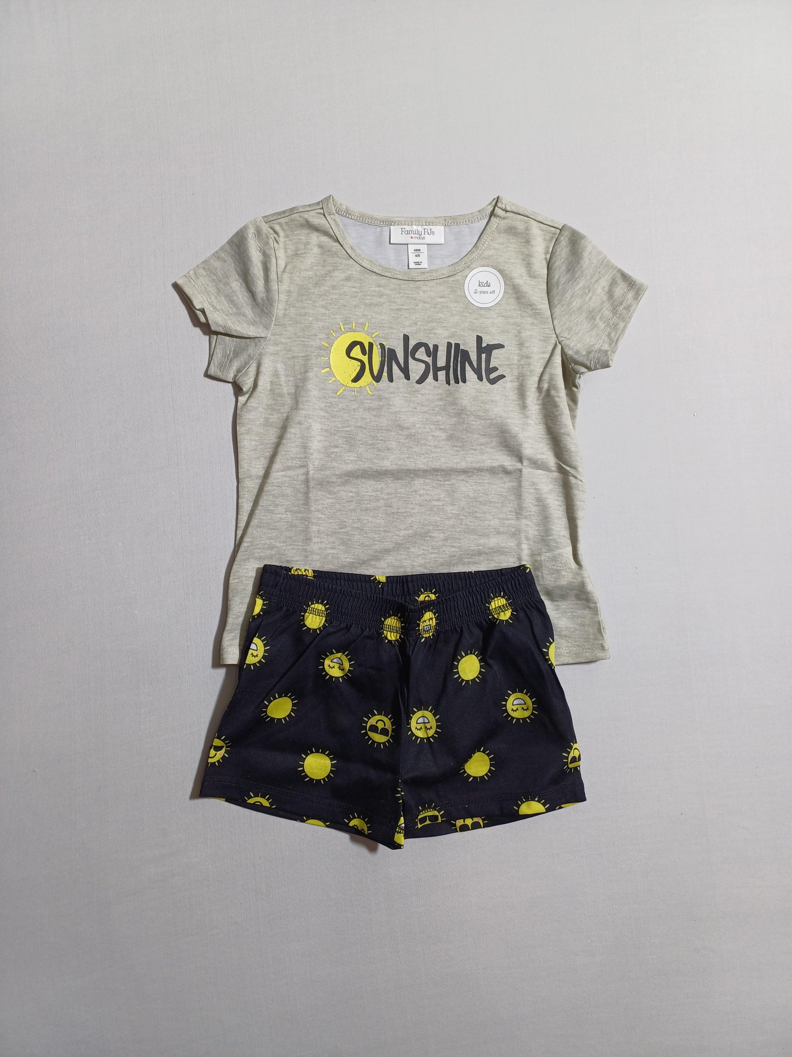 FAMILY PJS GREY K17483 GIRL 2PCS SET