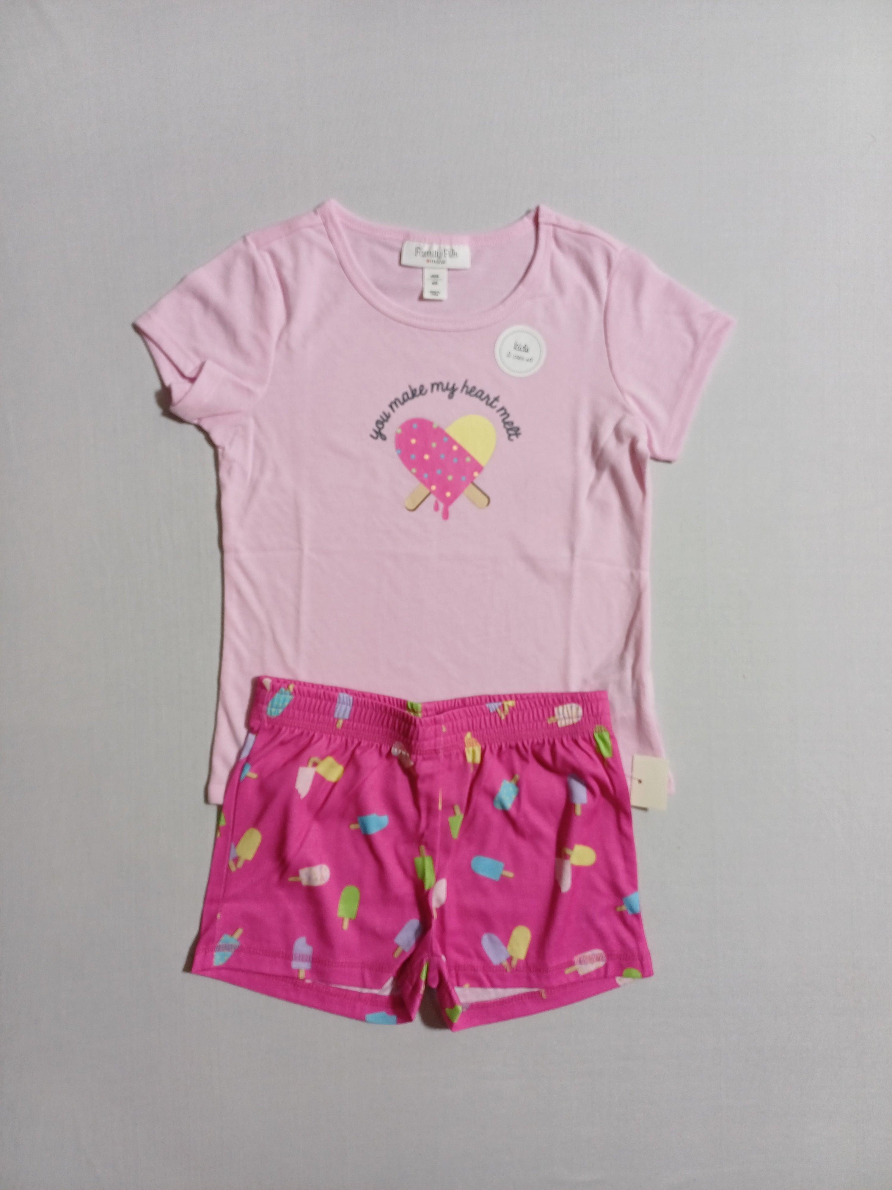 FAMILY PJS PINK  K17482 GIRL 2PCS SET