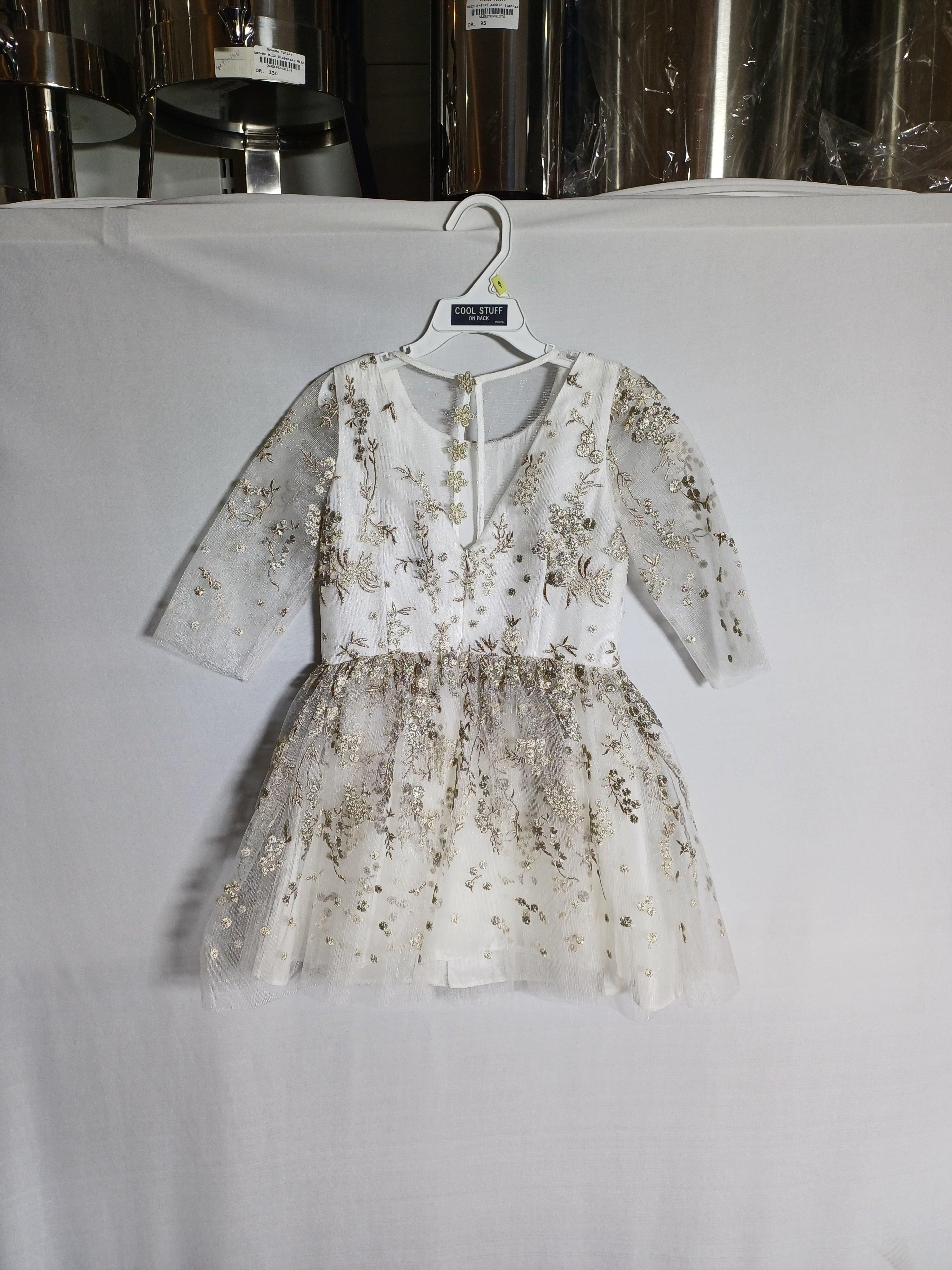 DAVID CHARLES WHITE-7Y  GIRLS DRESS  DC0040
