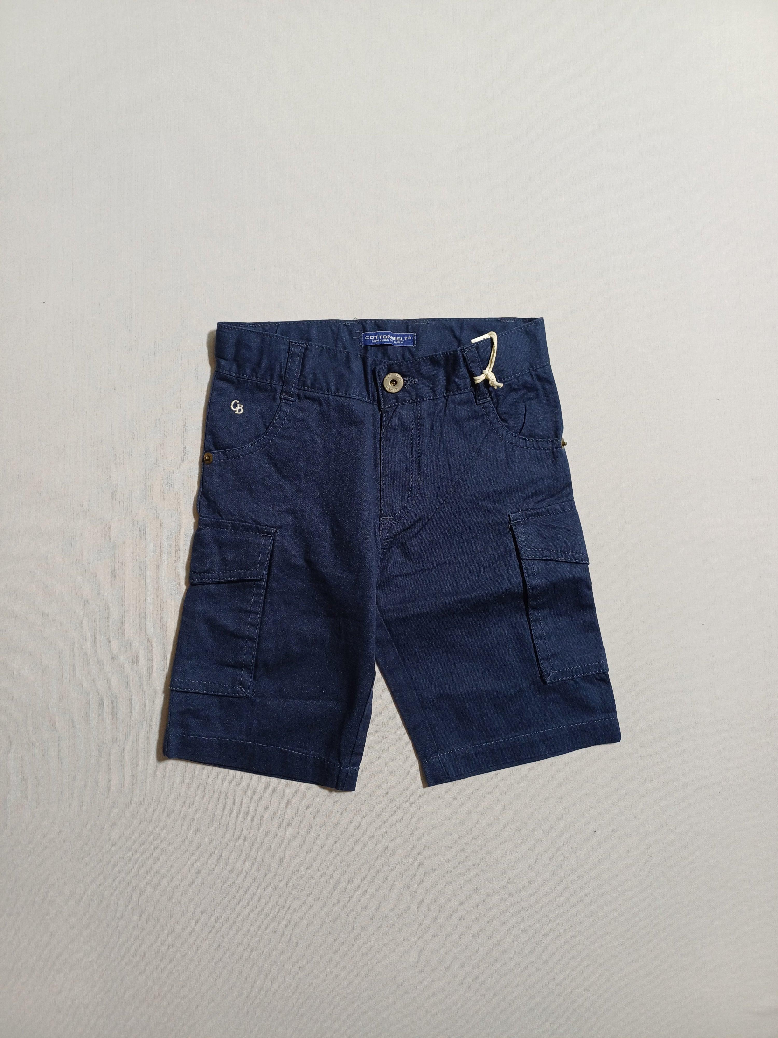 COTTON BELT NAVY-4Y BOY CARGO SHORTS 701100