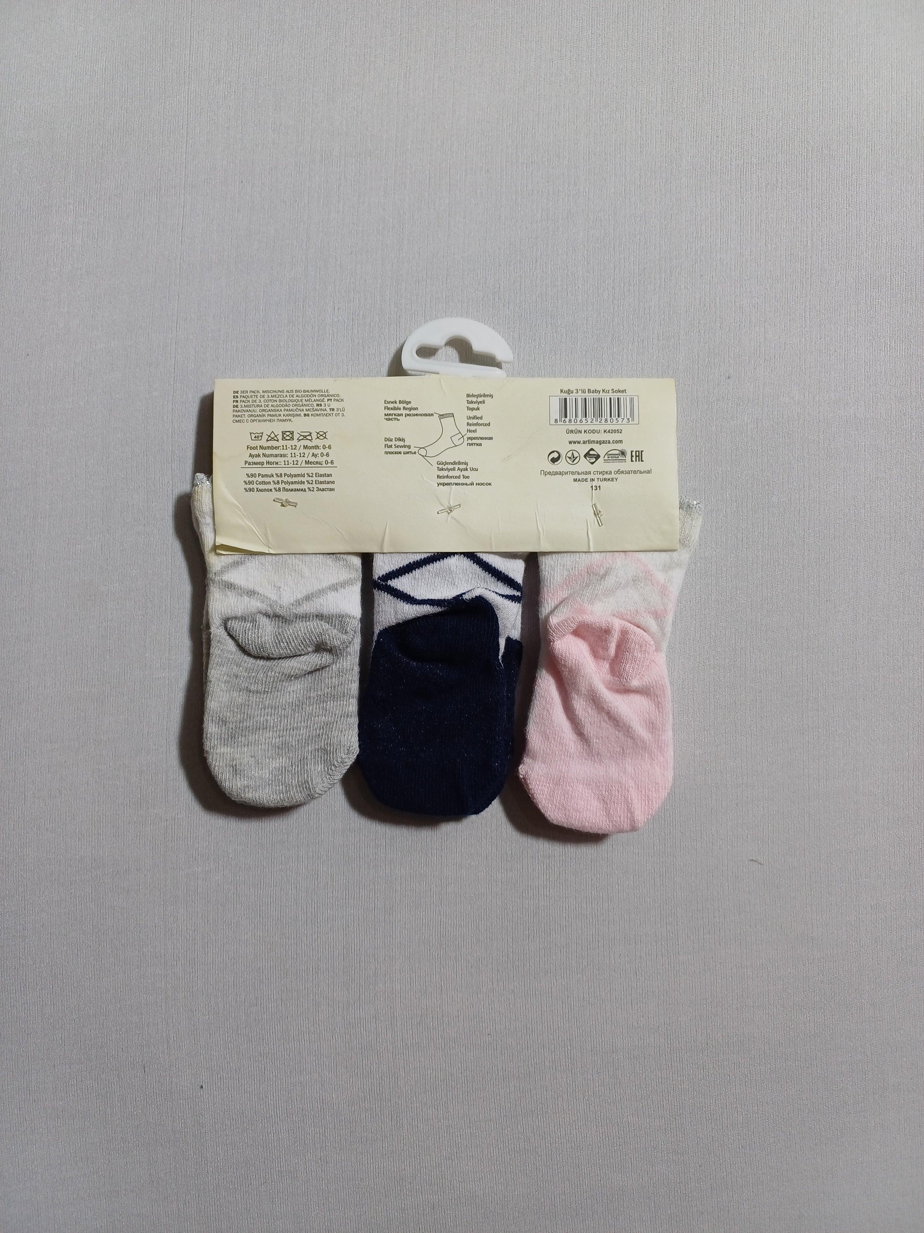 k42052 3pcs set baby girl socks