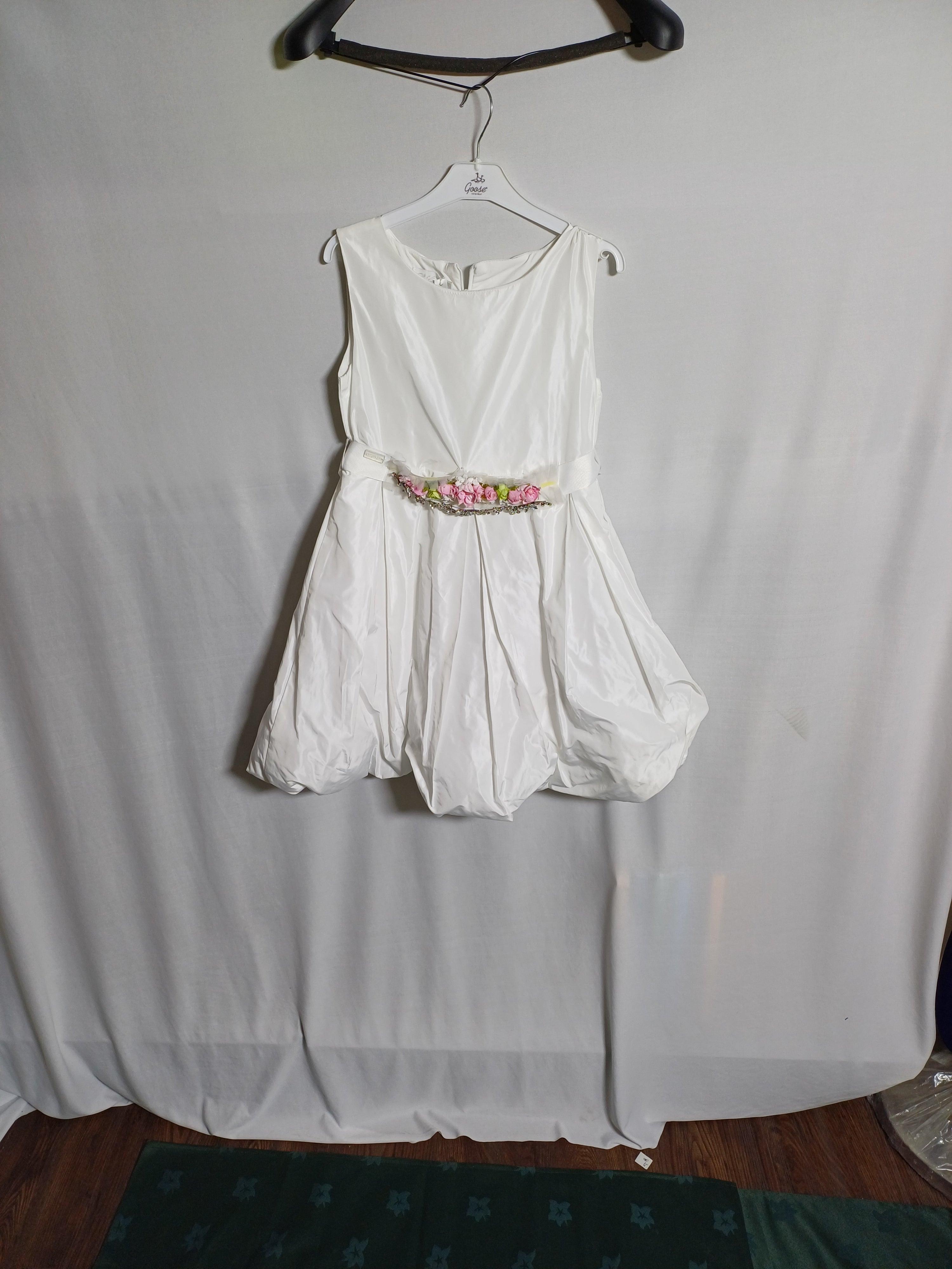 فستان LES GAMINS أبيض للبنات مقاس 10 سنوات CF3176R/ CF3176B