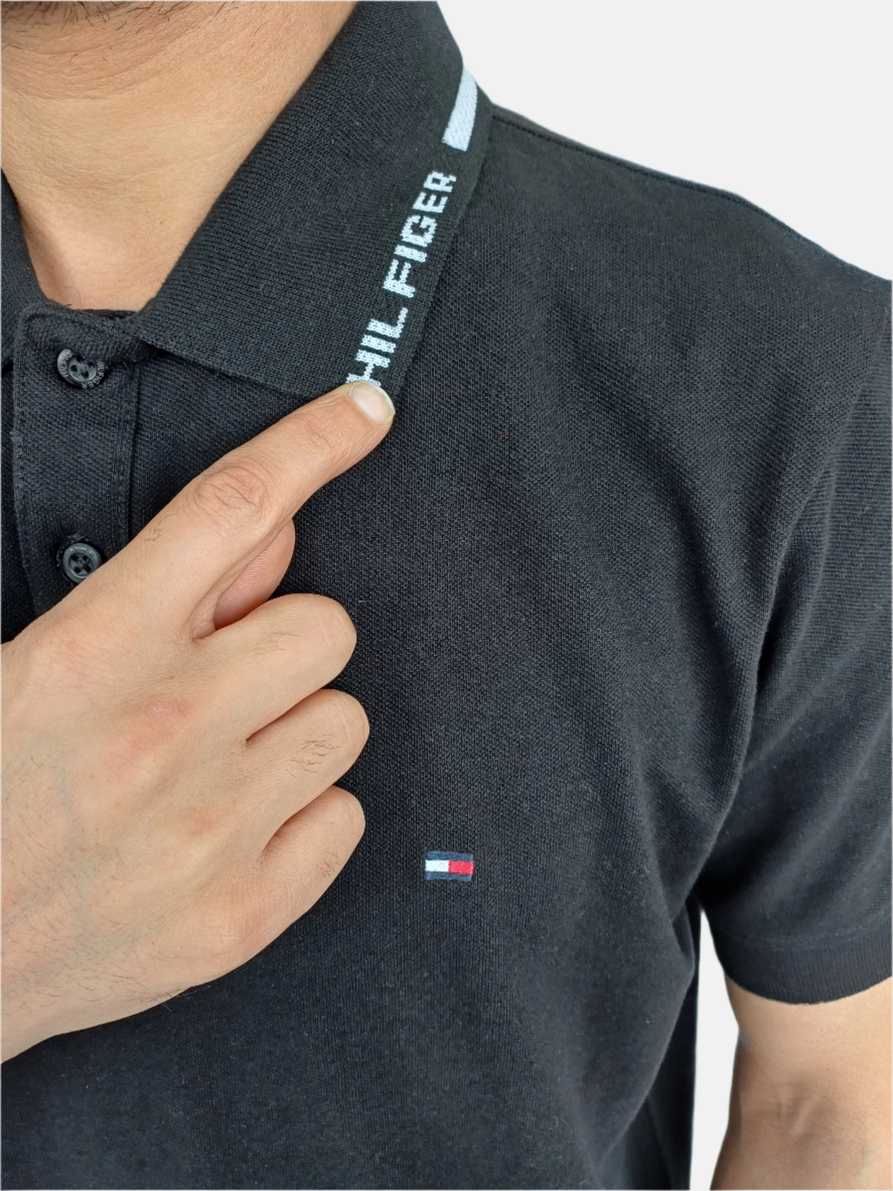 Tommy Hilfiger Men Polo T-shirt Black