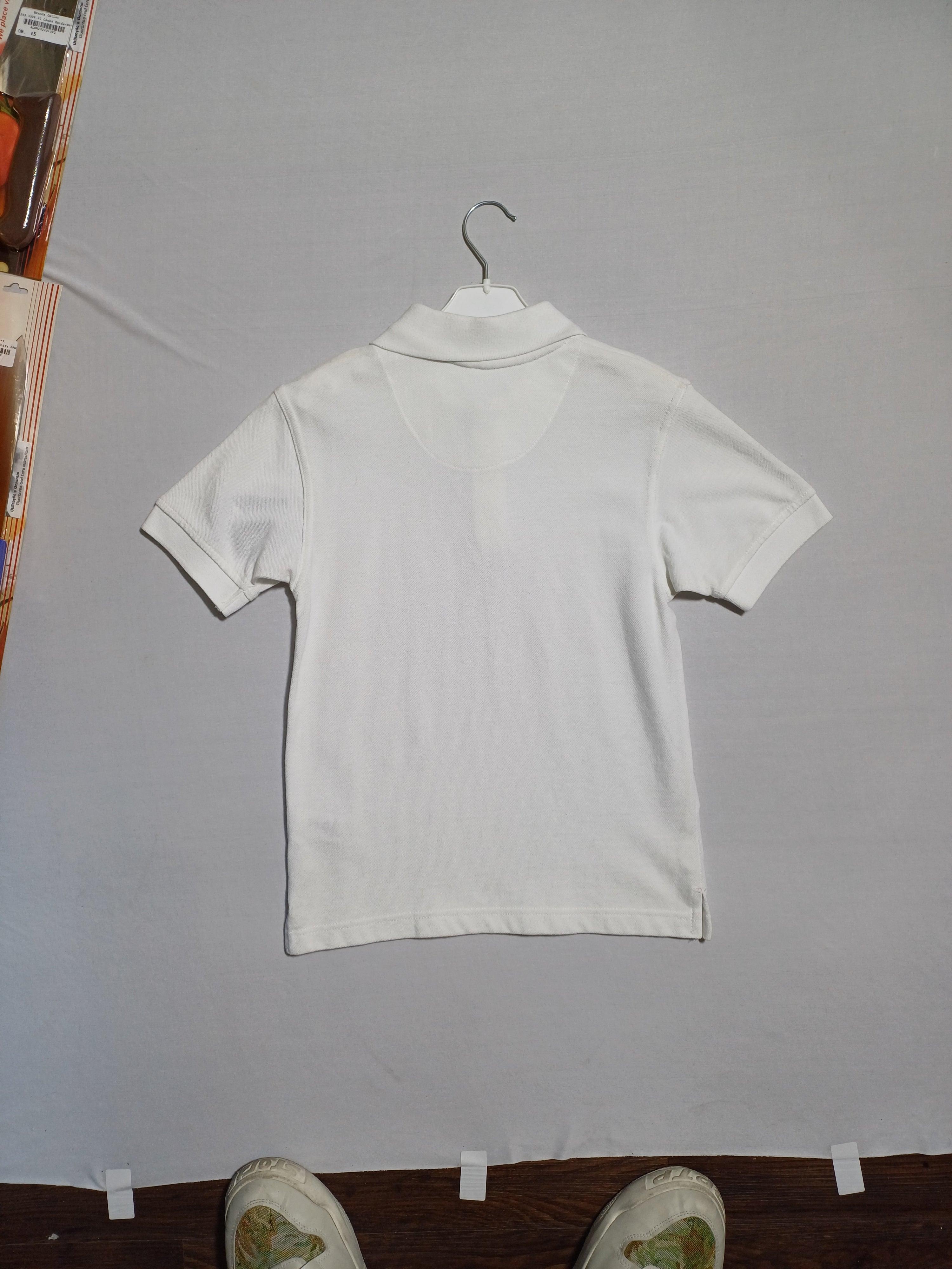 White Nautica Boy Long Sleeve Polo T-Shirt N881499E