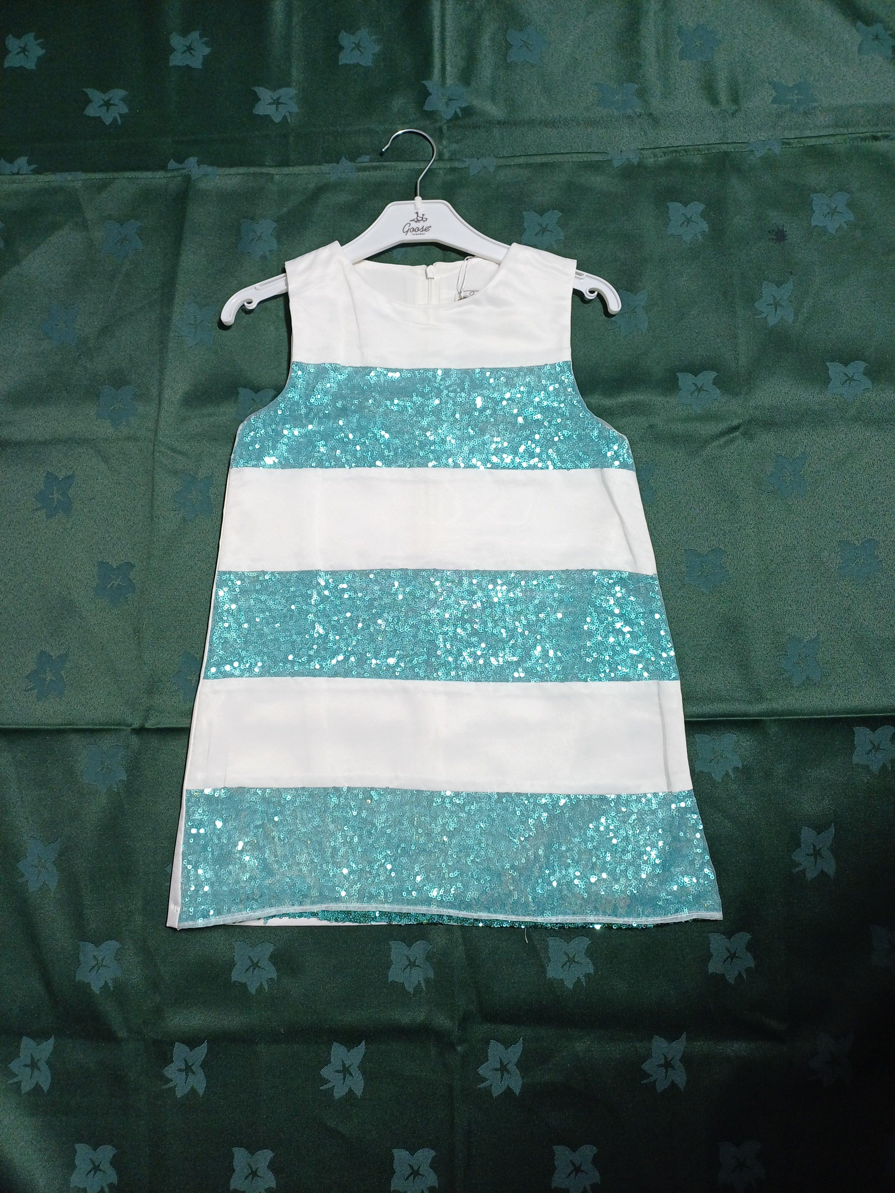 G2 Yesil White G17Y60923 Goose Girls Sleeveless Dress