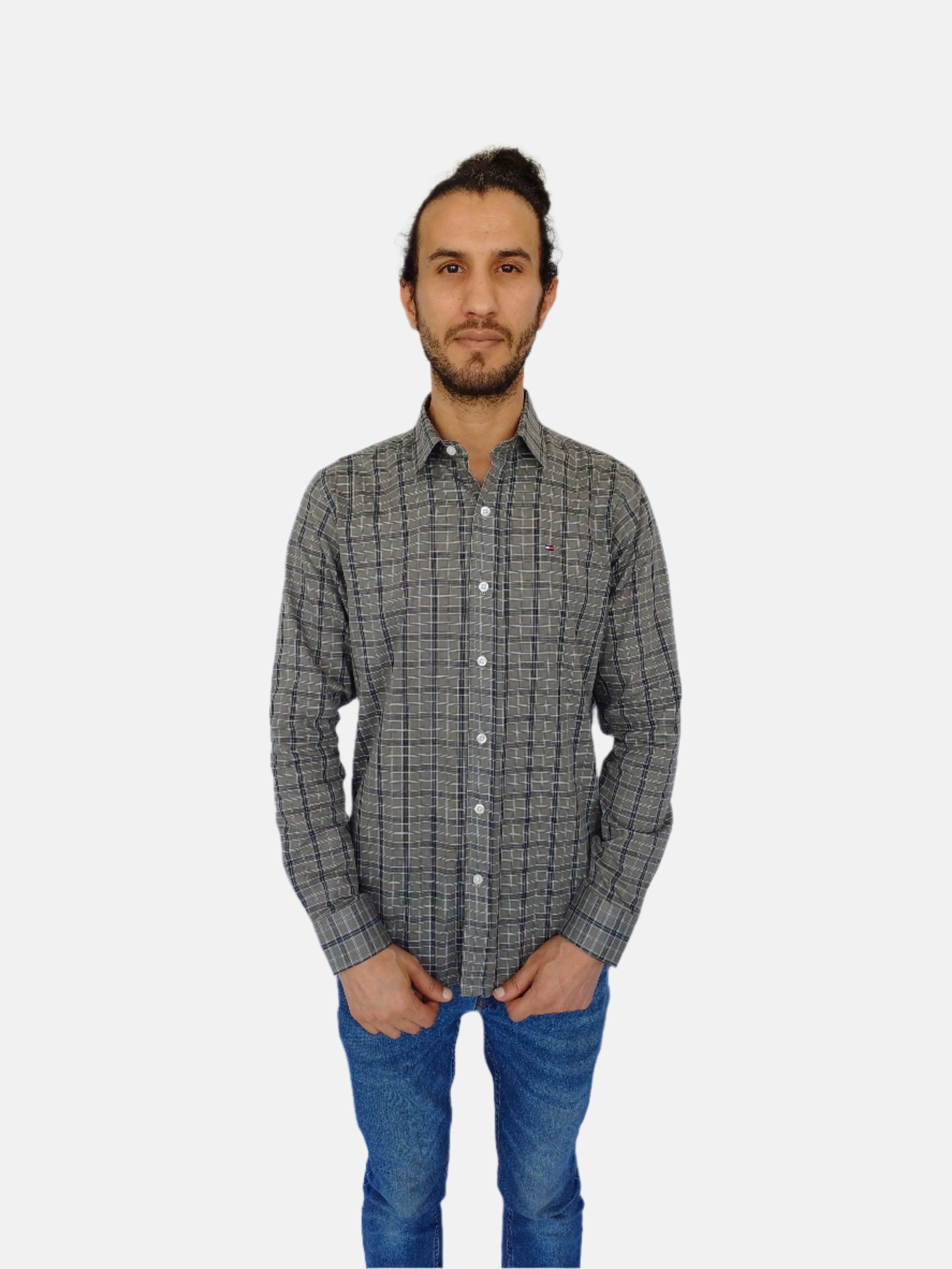 Olive Check Tommy Hilfiger Men Shirt