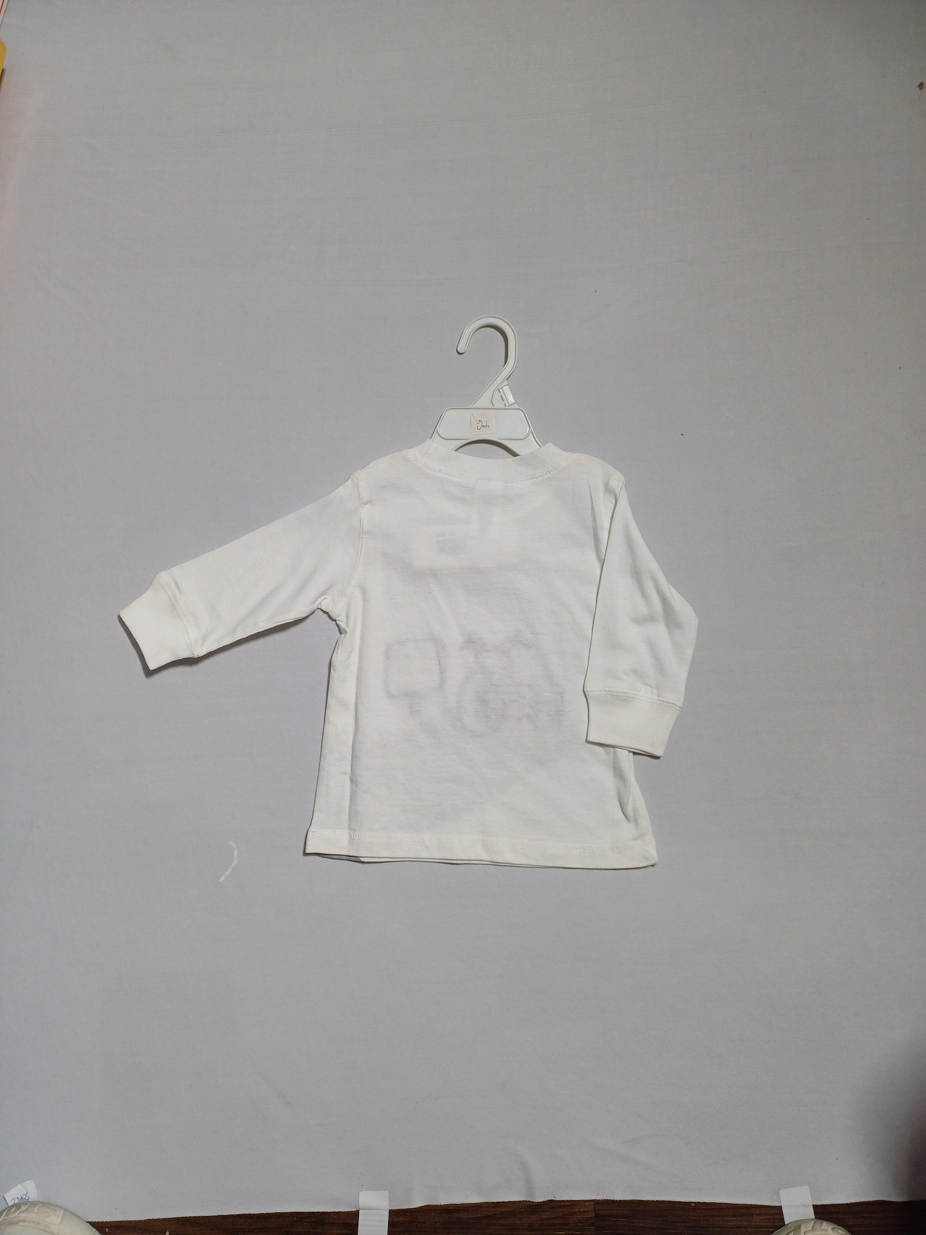 تي شيرت GYMBOREE WHITE-6-12M للأولاد مقاس L/S