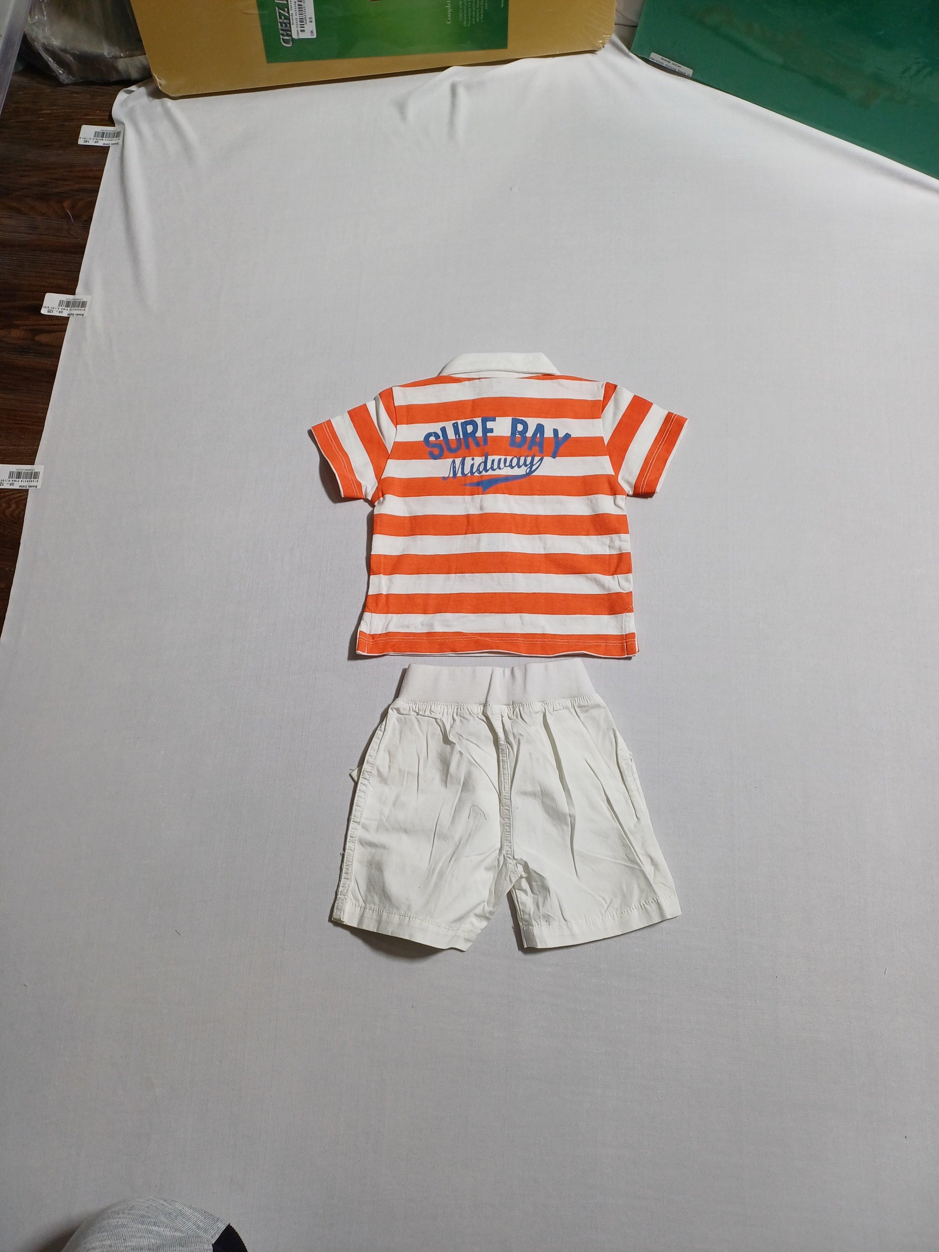 طقم مكون من قطعتين من قميص بولو وشورت من PIXEL ORNGWHT-3M