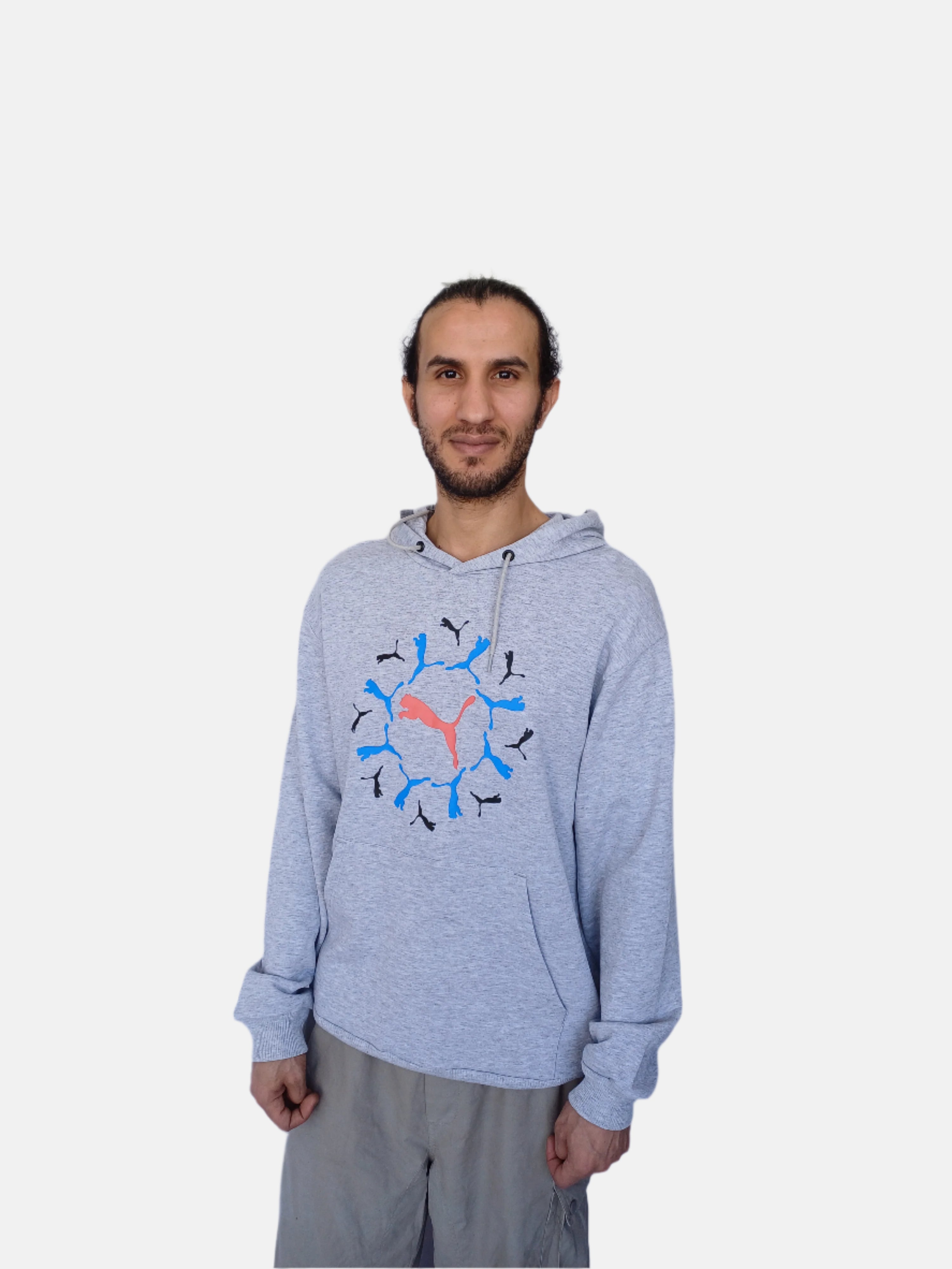 سويت شيرت بوما رجالي بغطاء رأس باللون الأبيض