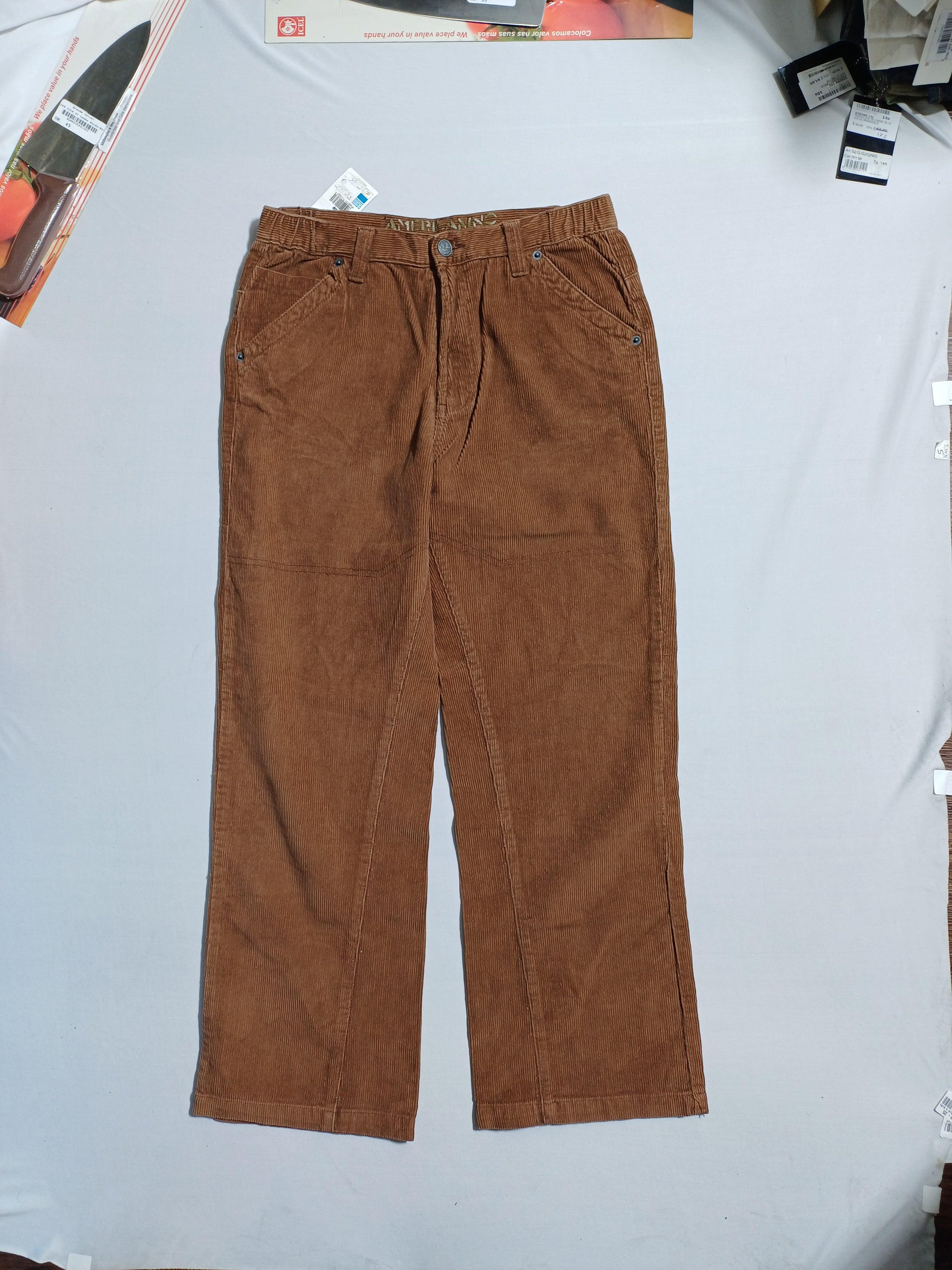 بنطلون AMERICANINO BROWN-14Y من قماش مخملي للأولاد 714-6110