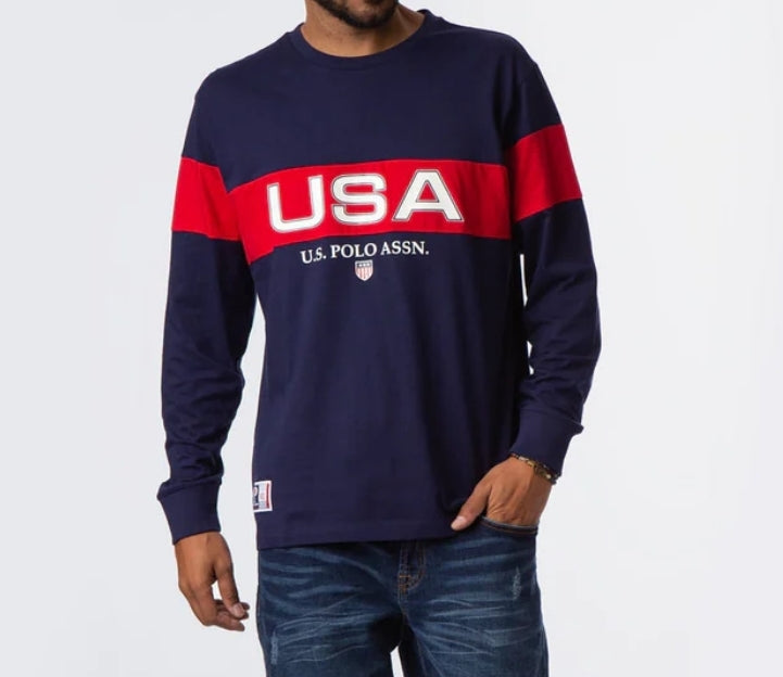 U.S. Polo Assn. Round Neck Long Sleeve T-Shirts Navy 67